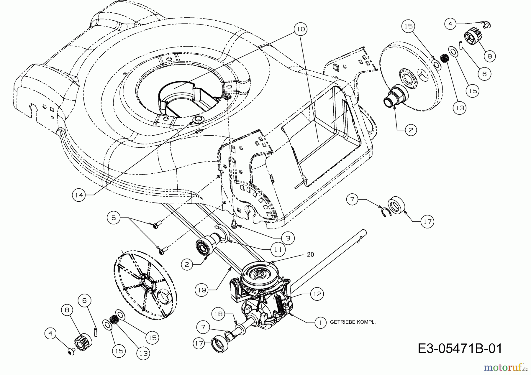  MTD Petrol mower self propelled GL 46 SPO 12D-J5JS686  (2012) Gearbox