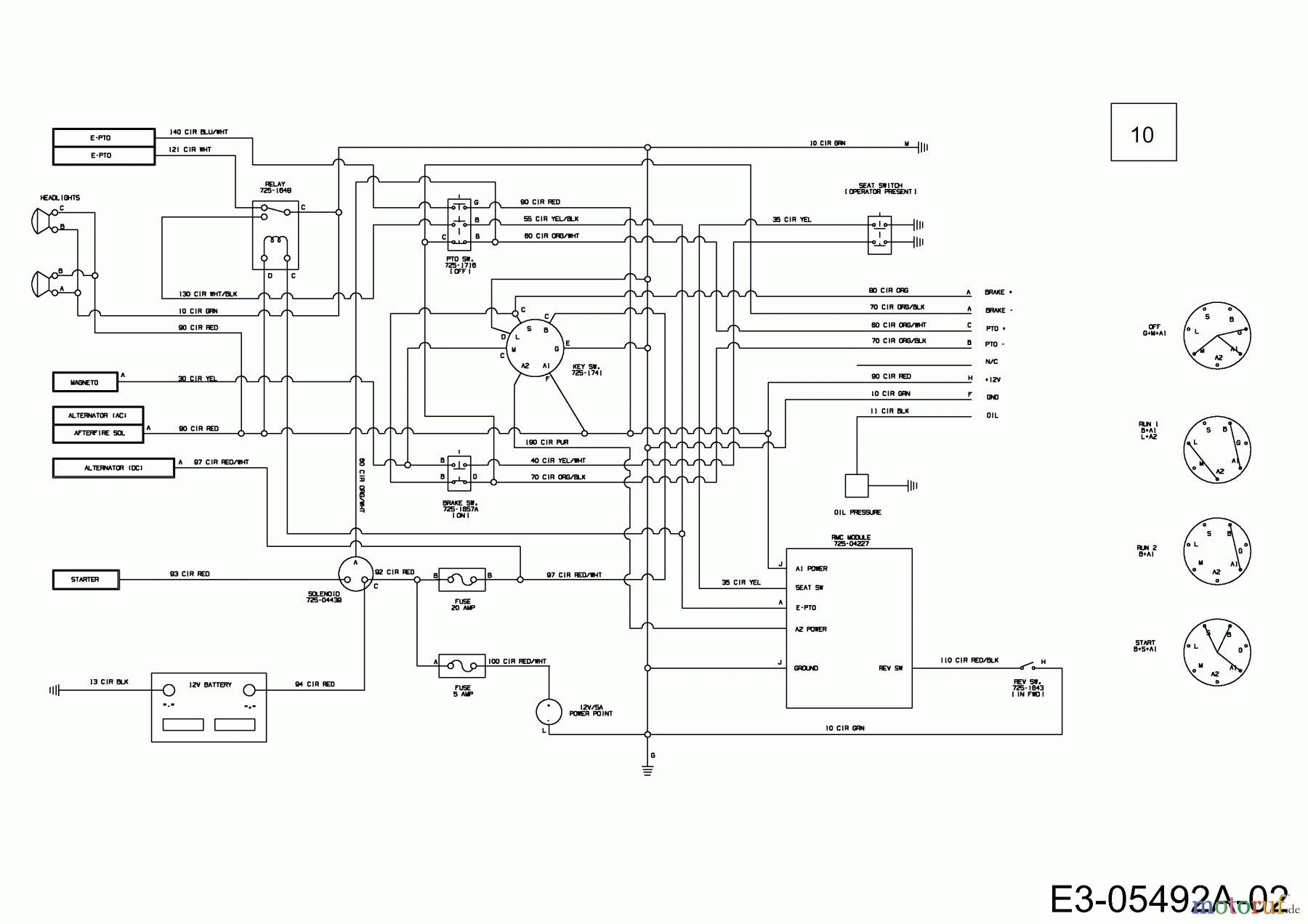  Massey Ferguson Zero Turn MF 50-24 IZ 17AI9BKP695  (2012) Wiring diagram
