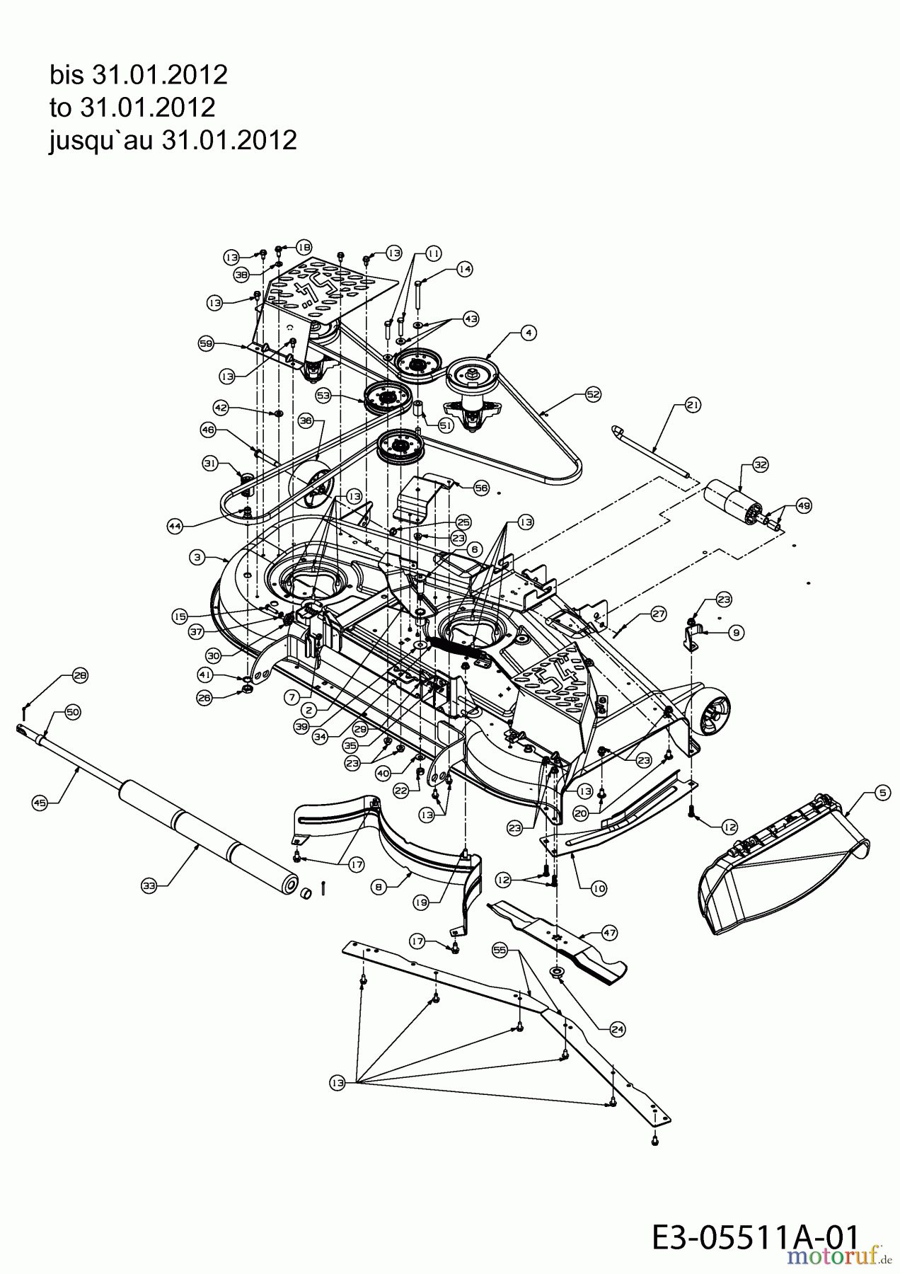  Cub Cadet Zero Turn RZT 54 17AI2ACK603  (2012) Mowing deck K (54