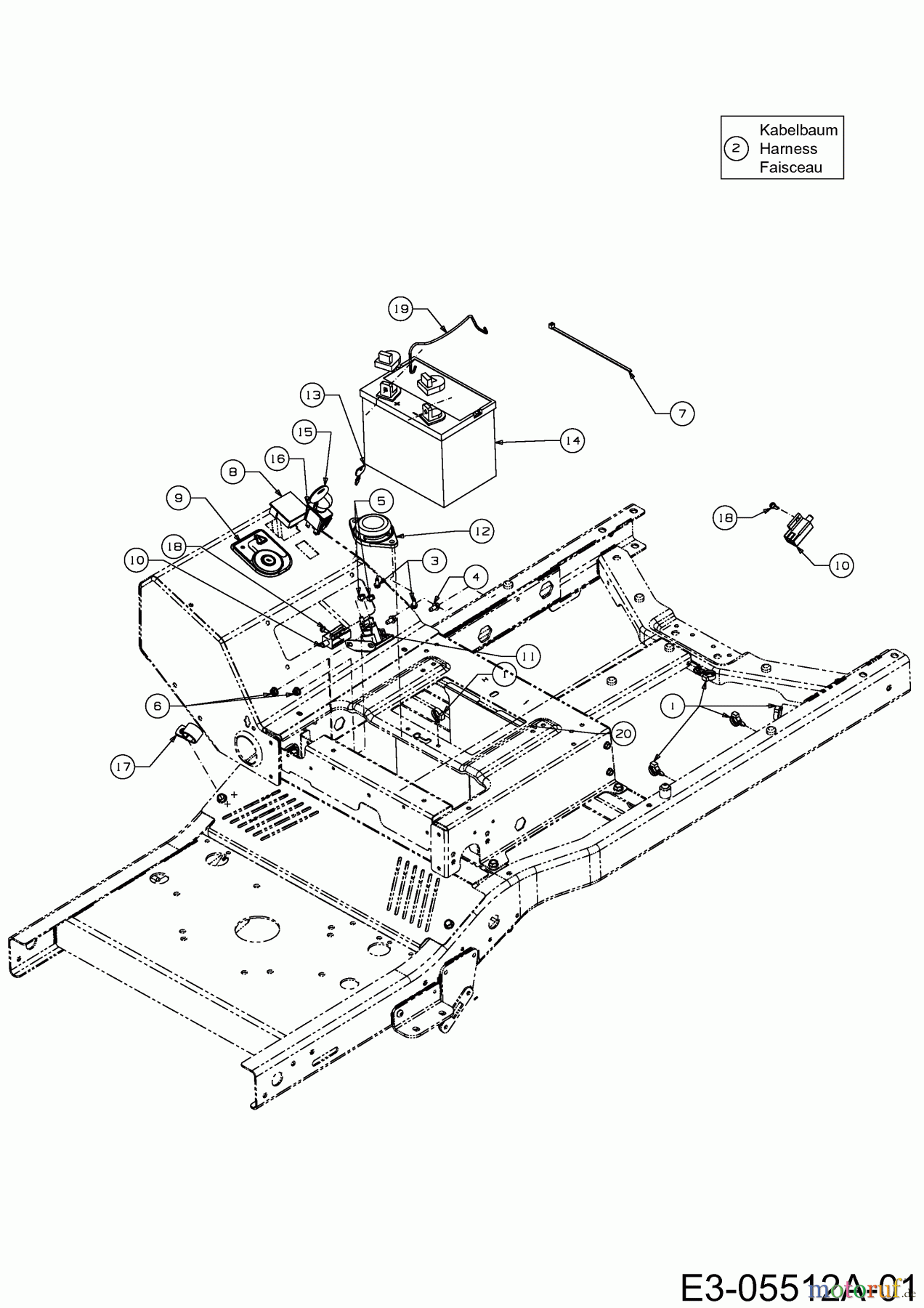  Cub Cadet Zero Turn Z-Force 48 S 17AI5BHB603  (2010) Electric parts, Wiring diagram until 23.12.2009