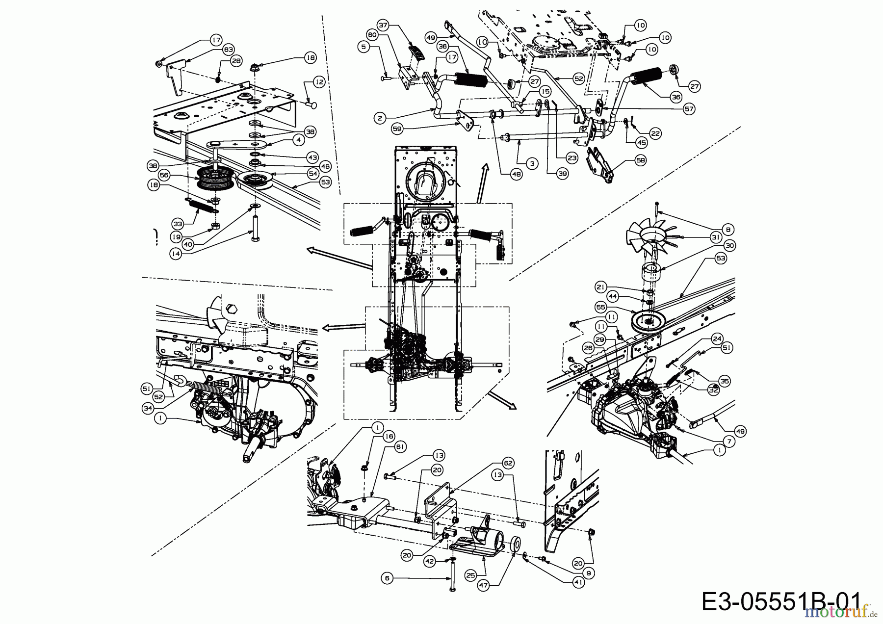  WOLF-Garten Expert Lawn tractors Expert 76.130 H 13AY71WA650  (2012) Drive system