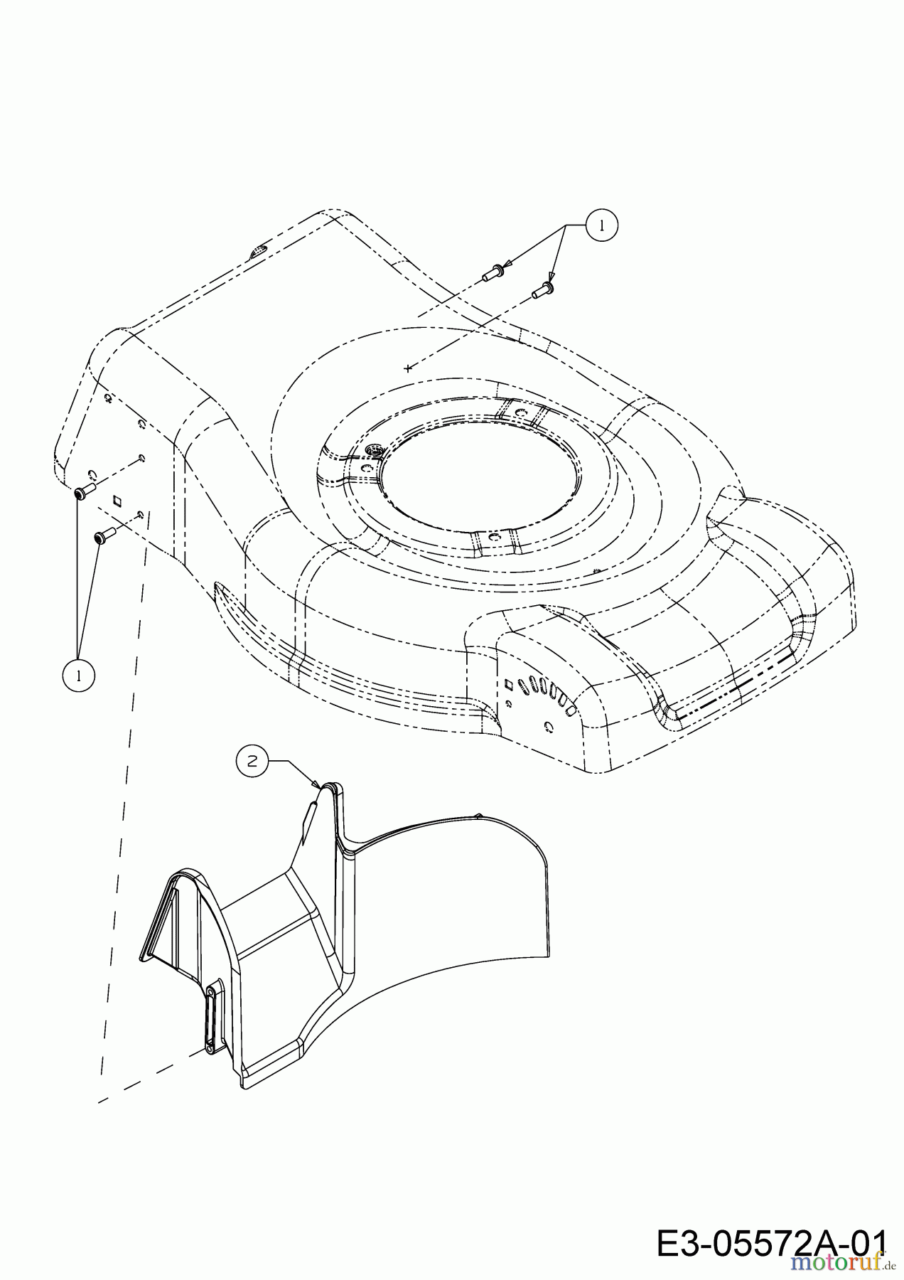  Preisfuxx Electric mower PF 46 E 18B-J1H-628  (2013) Rear baffle