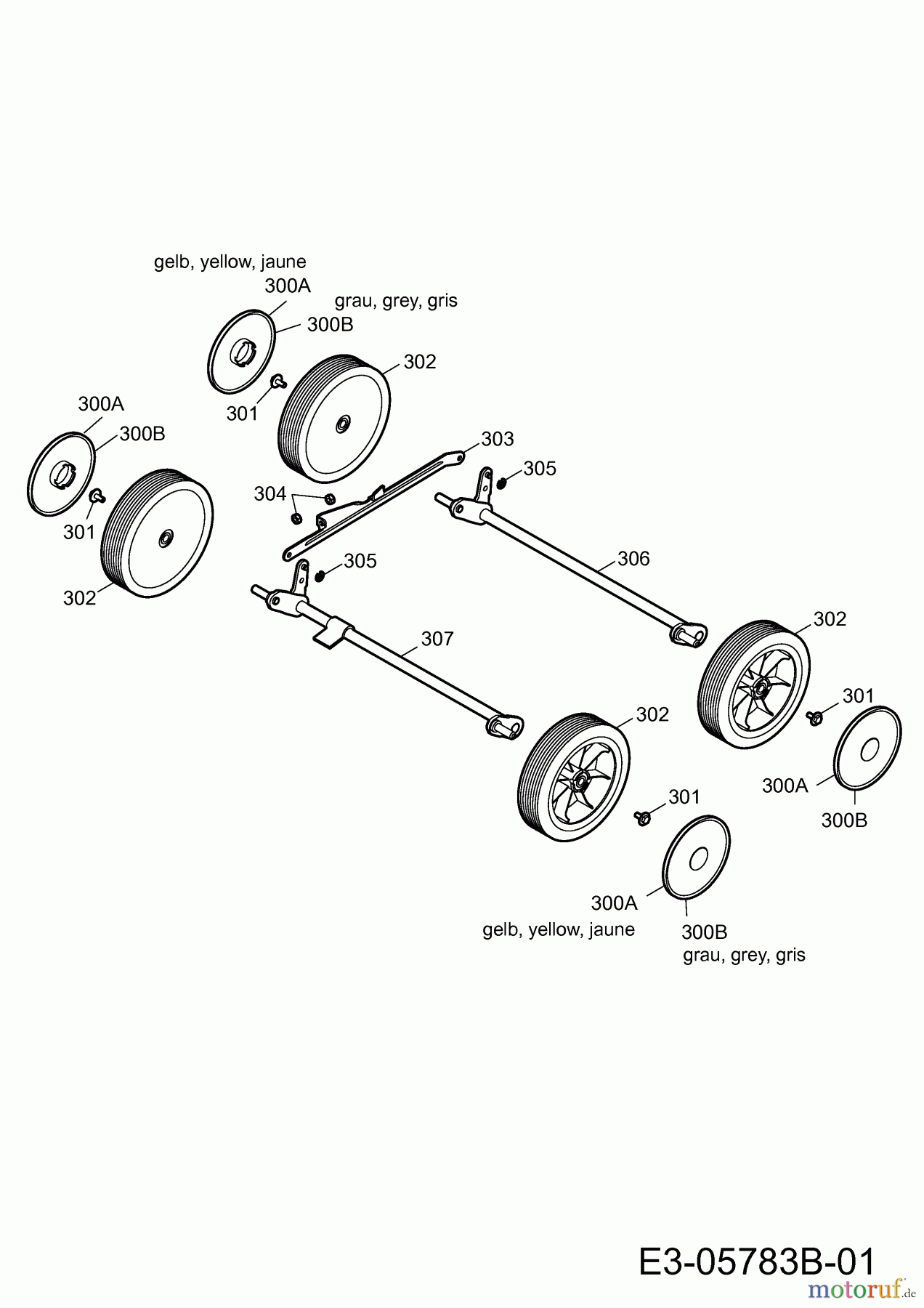  WOLF-Garten Expert Petrol verticutter Expert UV 40 B 16AG8D0F650  (2012) Axles, Wheels