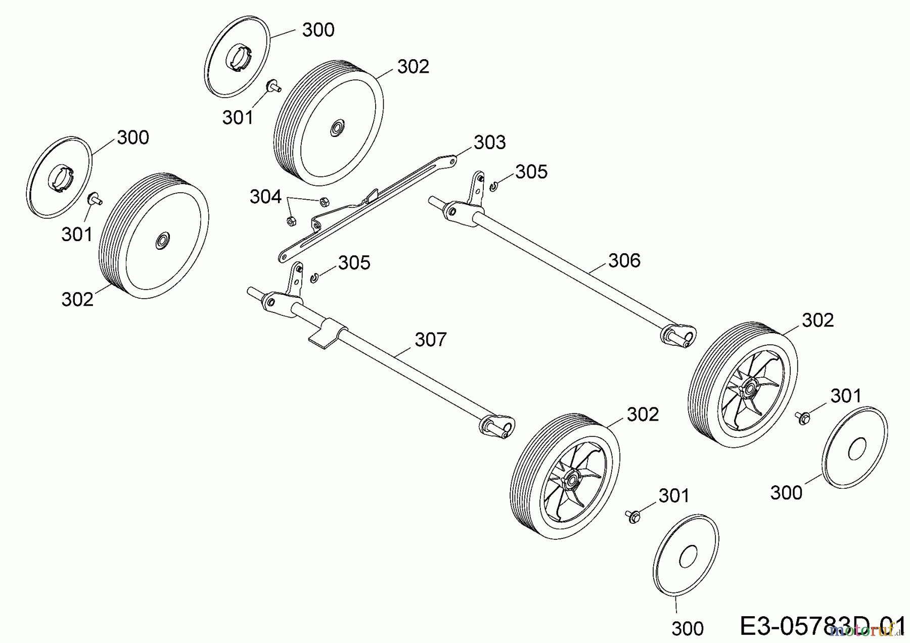  WOLF-Garten Expert Petrol verticutter Expert UV 40 B 16BG8D0F650   (2017) Axle, Wheels