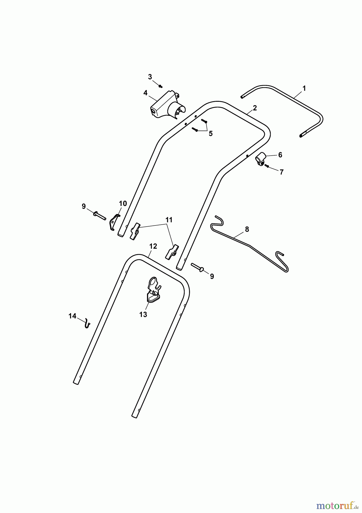 Wolf-Garten Electric mower HE 34 4909687 Series A (2010) Handle