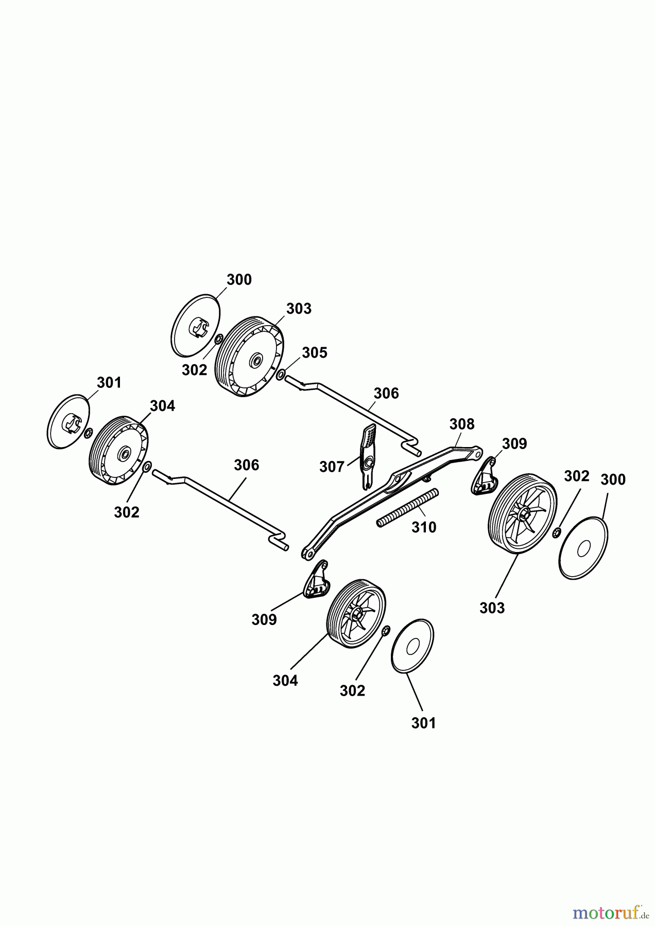  Wolf-Garten Electric mower Compact plus 34 E 4904000 Series G  (2010) Wheels, Cutting hight adjustment