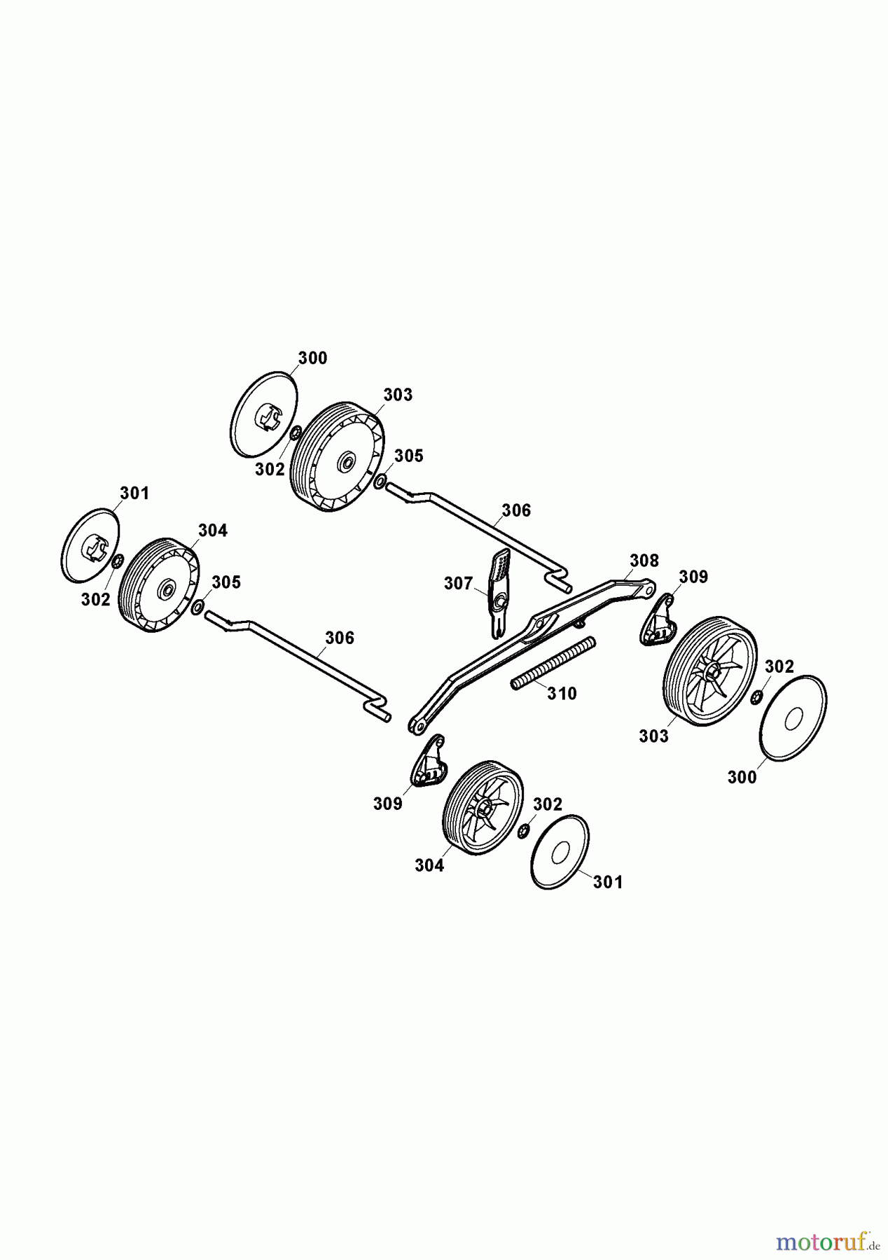 Wolf-Garten Electric mower 2.37 E 4917000 Series G (2010) Axles, Wheels
