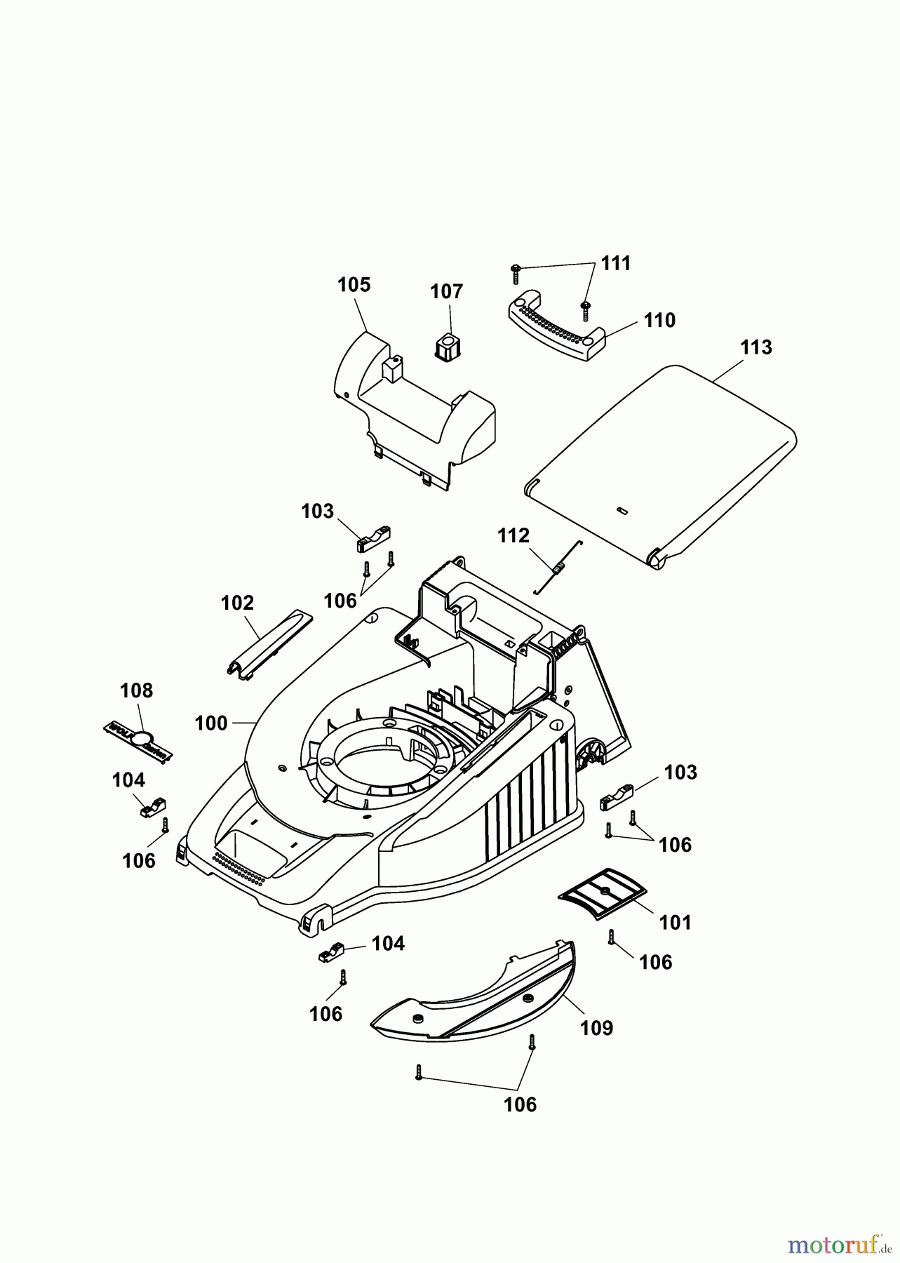 Wolf-Garten Electric mower self propelled Esprit 46 EA 4625000 Series E (2010) Deck housing