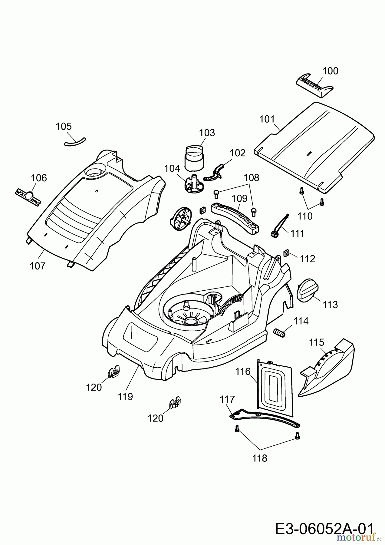  Wolf-Garten Electric mower Expert 37 E 18AWG1H-C50   (2012) Deck housing