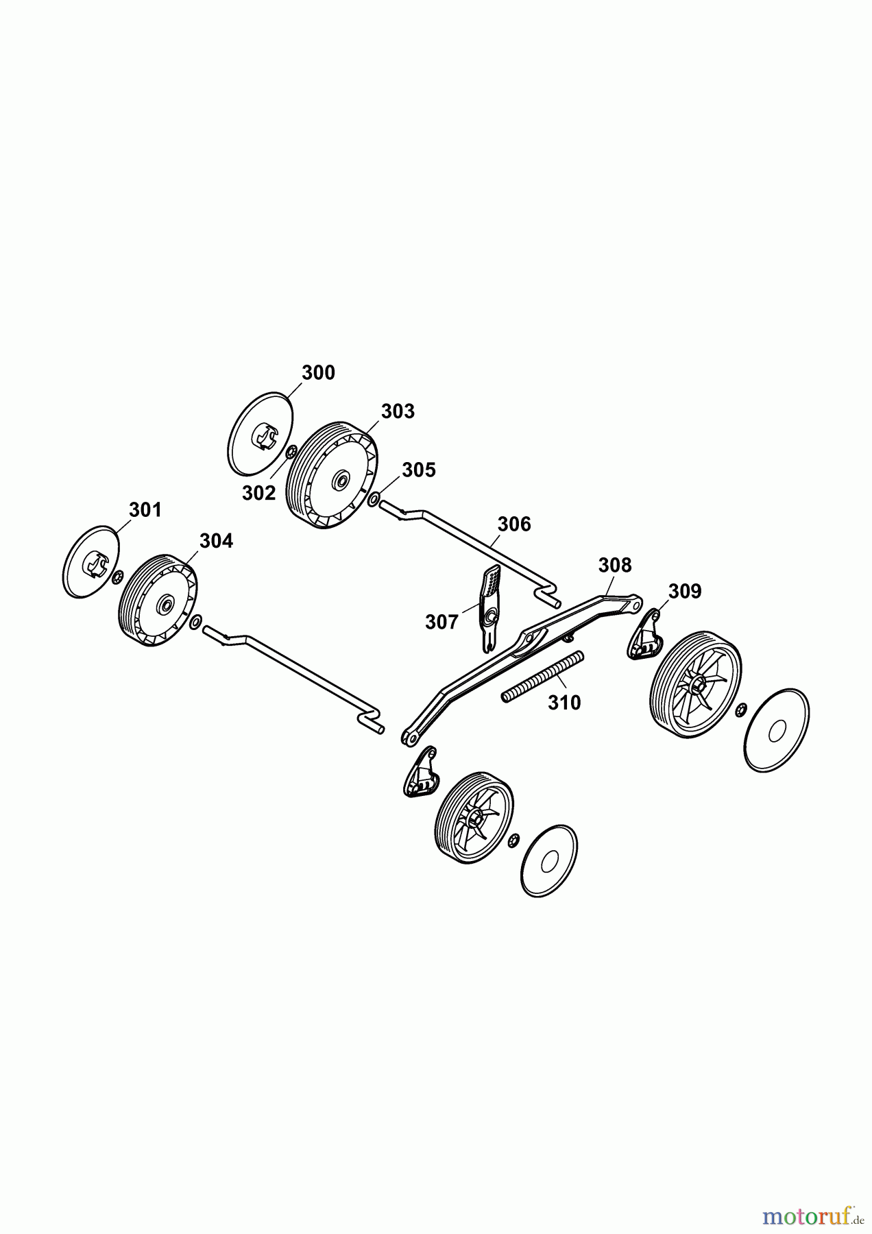  Wolf-Garten Electric mower Compact plus 37 E 4907000 Series F  (2010) Wheels, Cutting hight adjustment