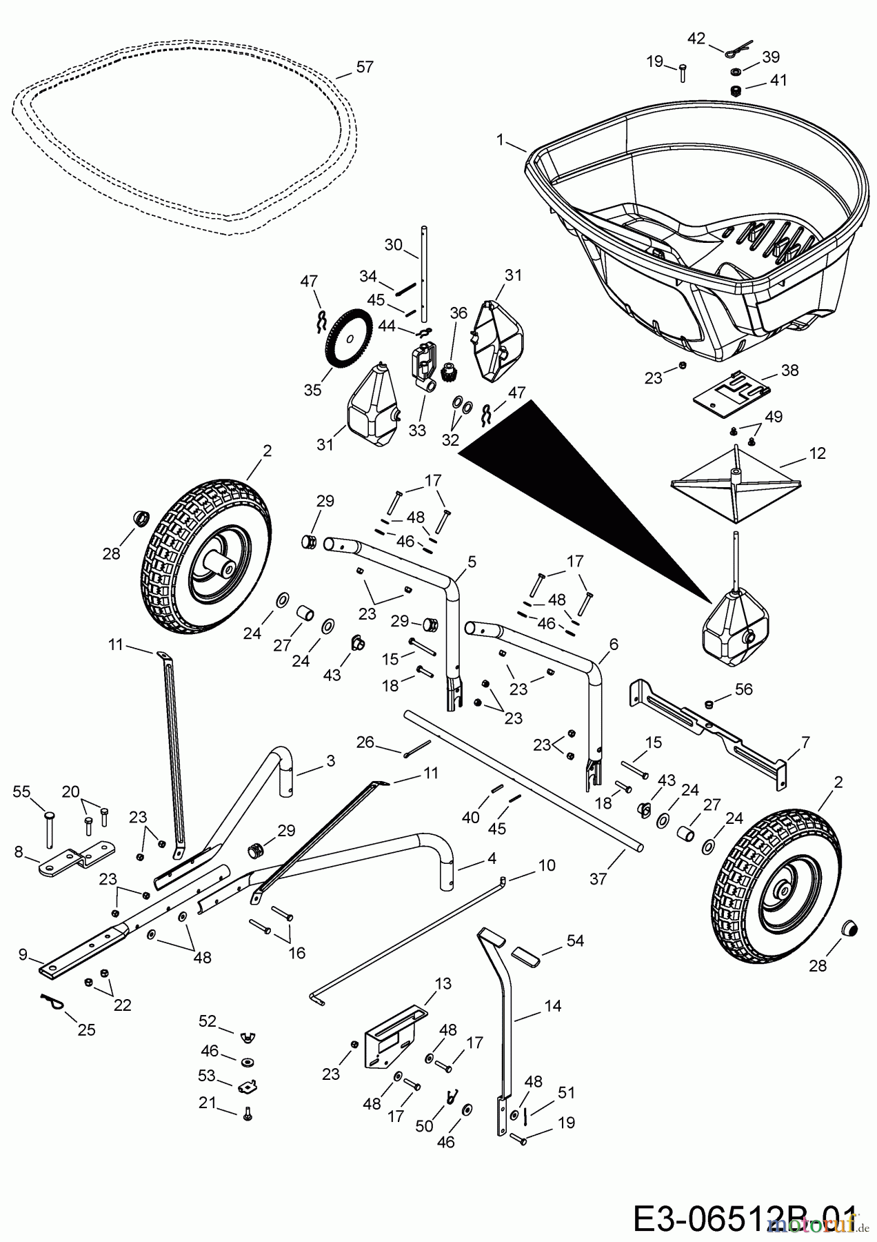 MTD Accessories Accessories garden and lawn tractors Spreader 45-04631 (196-534-000) 196-535-000 (2016) Basic machine