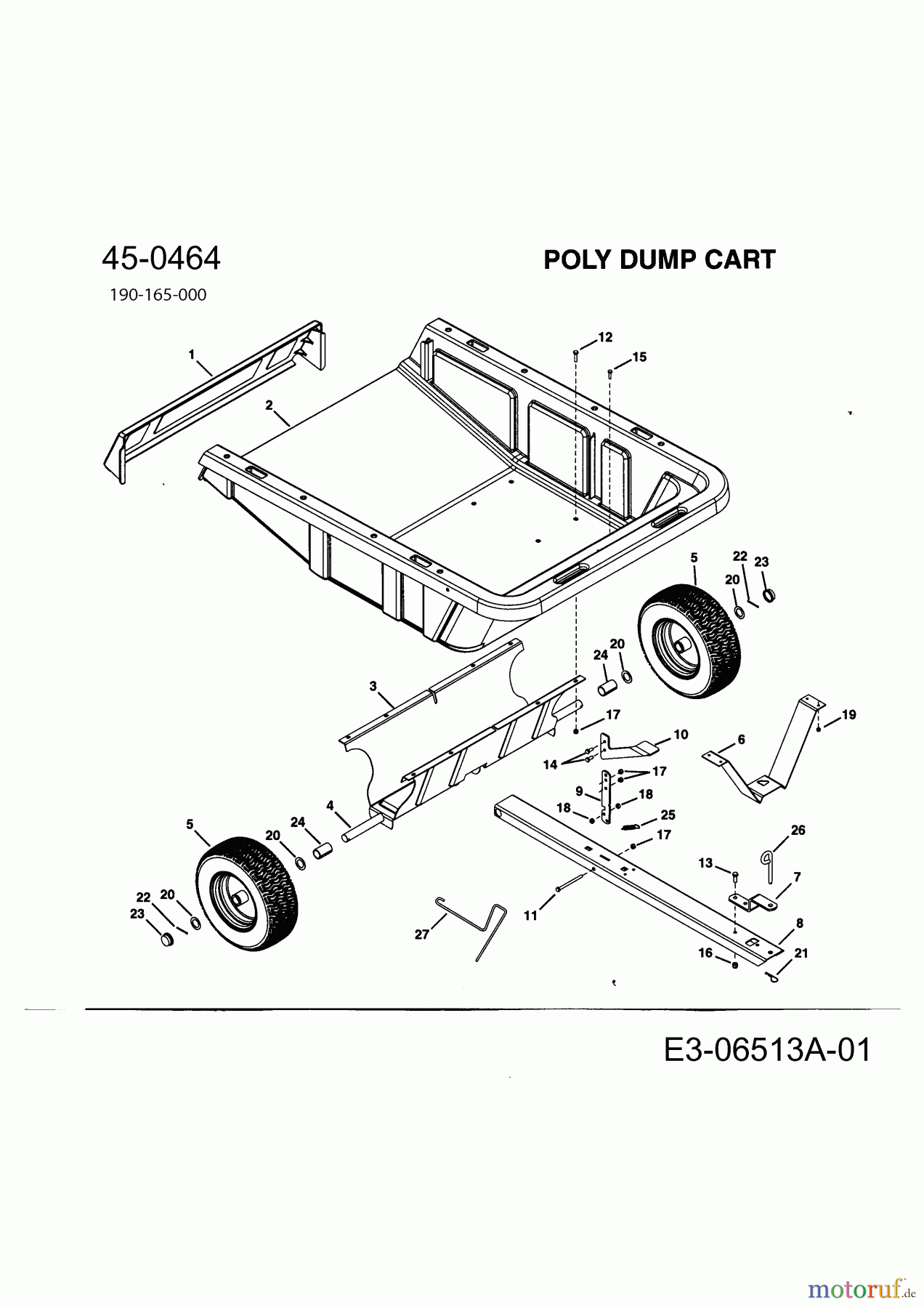  MTD Accessories Accessories garden and lawn tractors Utility cart Smart Cart (45-0464) 190-165-000  (2016) Basic machine