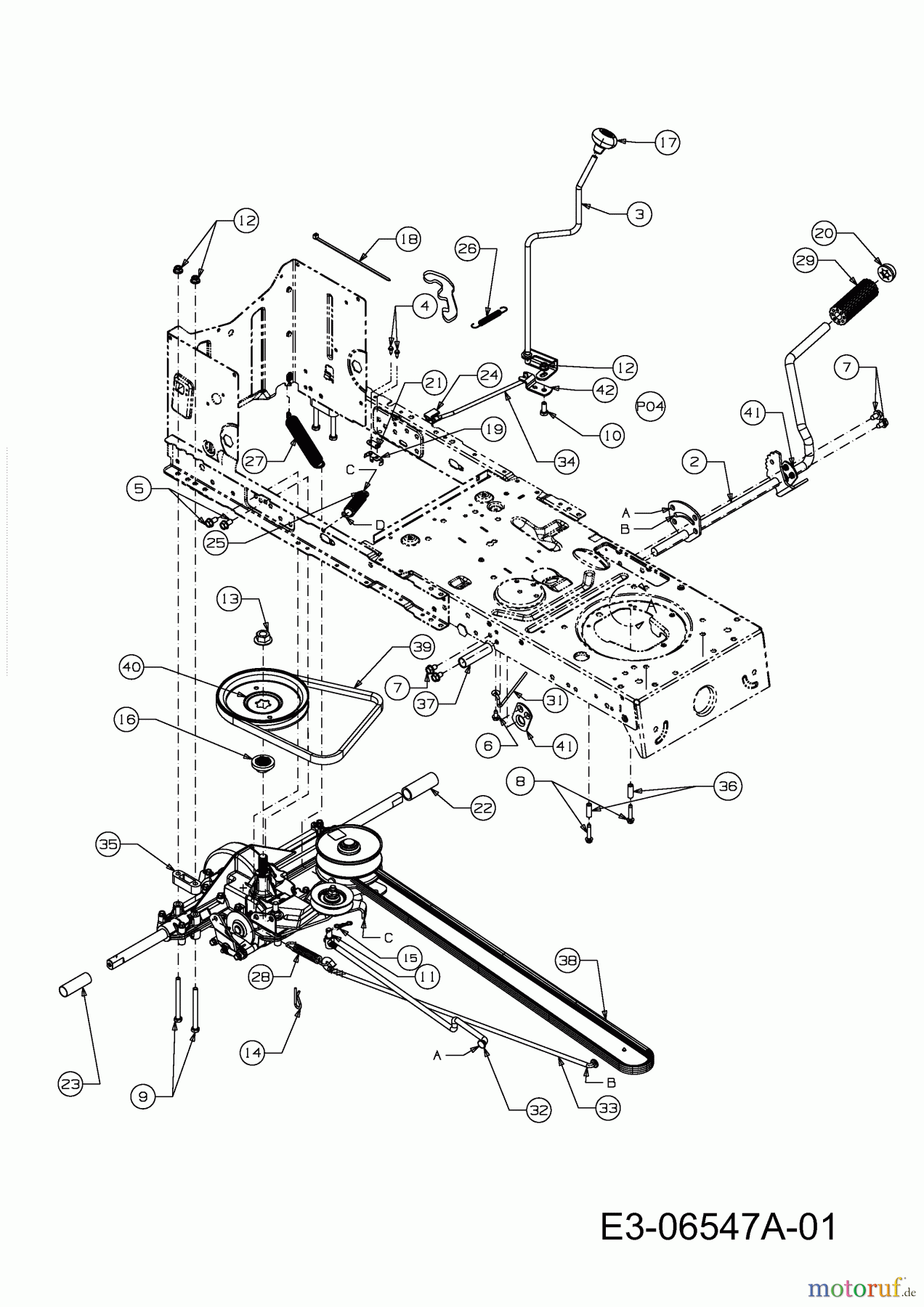  MTD Lawn tractors 14 P-96 SD 13C2765F635  (2012) Drive system, Pedals