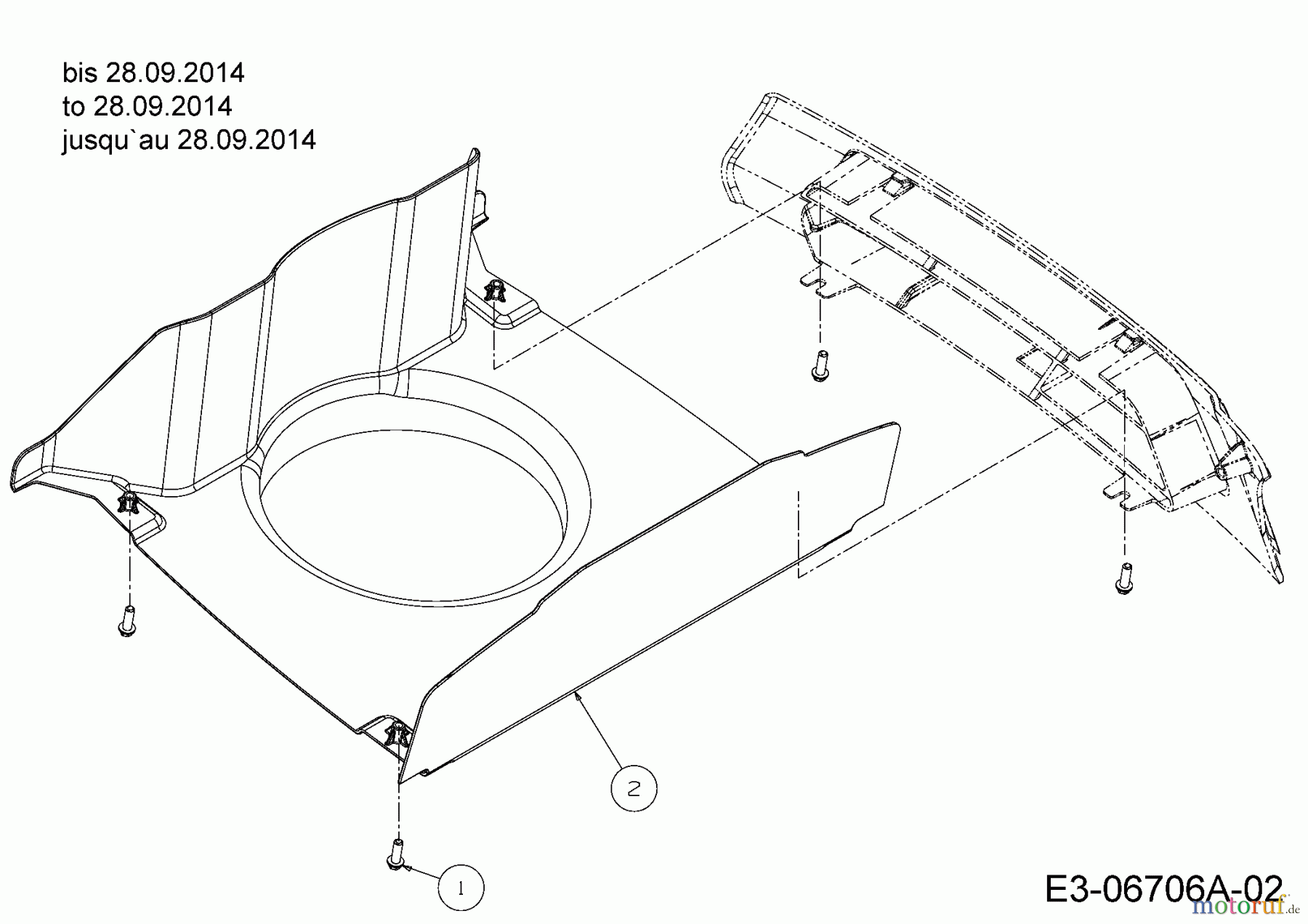  Cub Cadet Lawn tractors CC 1022 KHT 13HF93AT603  (2014) Engine duct to 28.09.2014