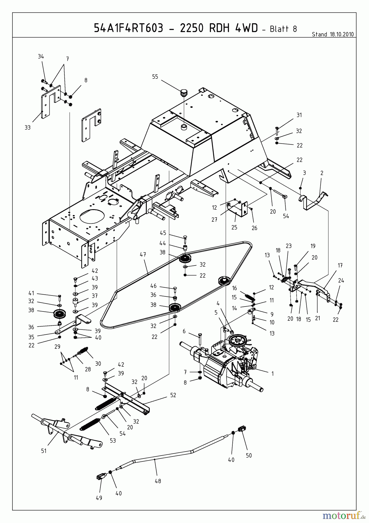 Cub Cadet Compact tractors CC 2250 RDH 4 WD 54A1F4RT603 (2011) Drive system