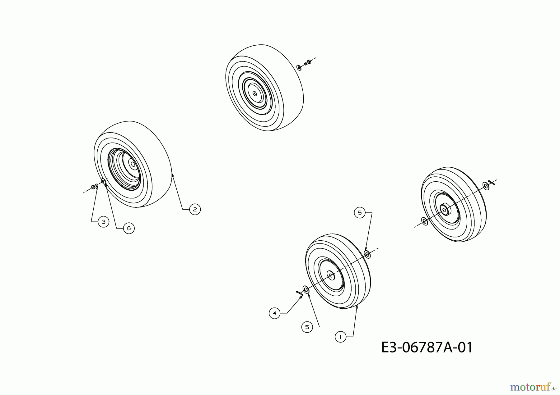 Yard-Man Lawn tractors A 6065 E 13C1054-443 (2011) Wheels