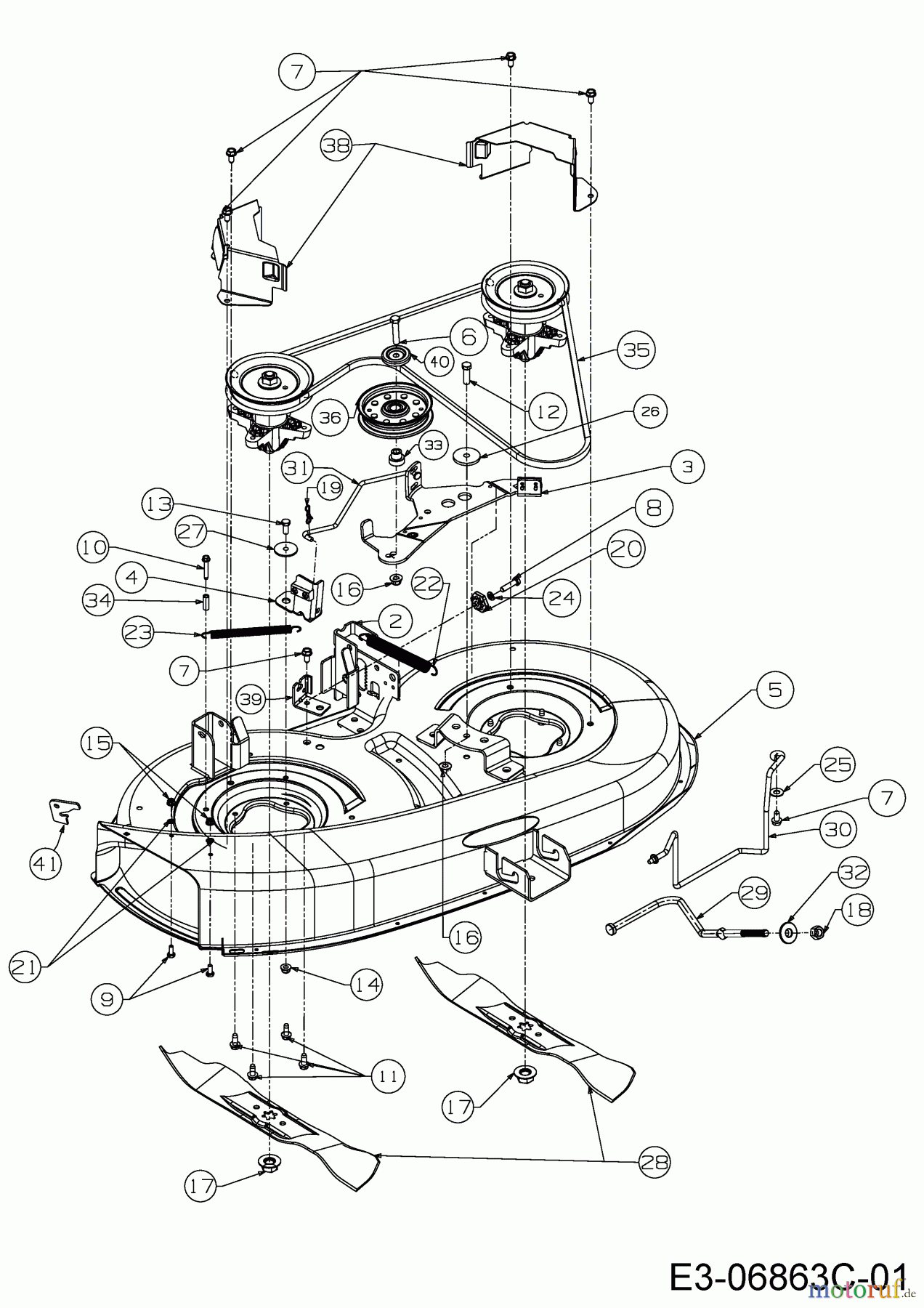 MTD Lawn tractors 420/38 13A2765F308 (2015) Mowing deck F (38