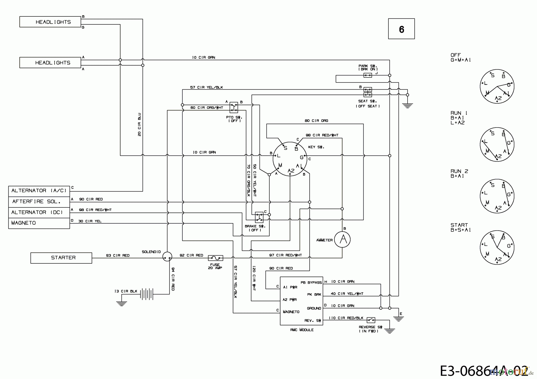  MTD Lawn tractors 13538 13AC762F308  (2010) Wiring diagram