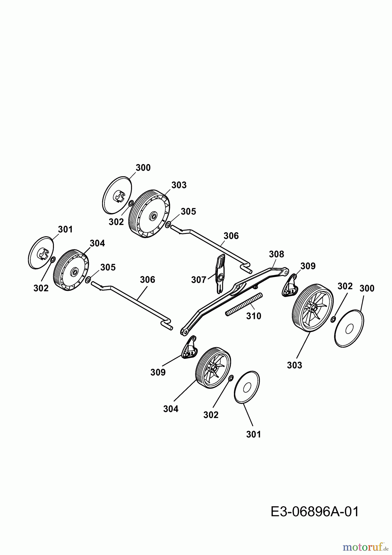 Wolf-Garten Electric mower Blue Power 37 E 18AWG1Y1650 (2012) Wheels, Cutting hight adjustment