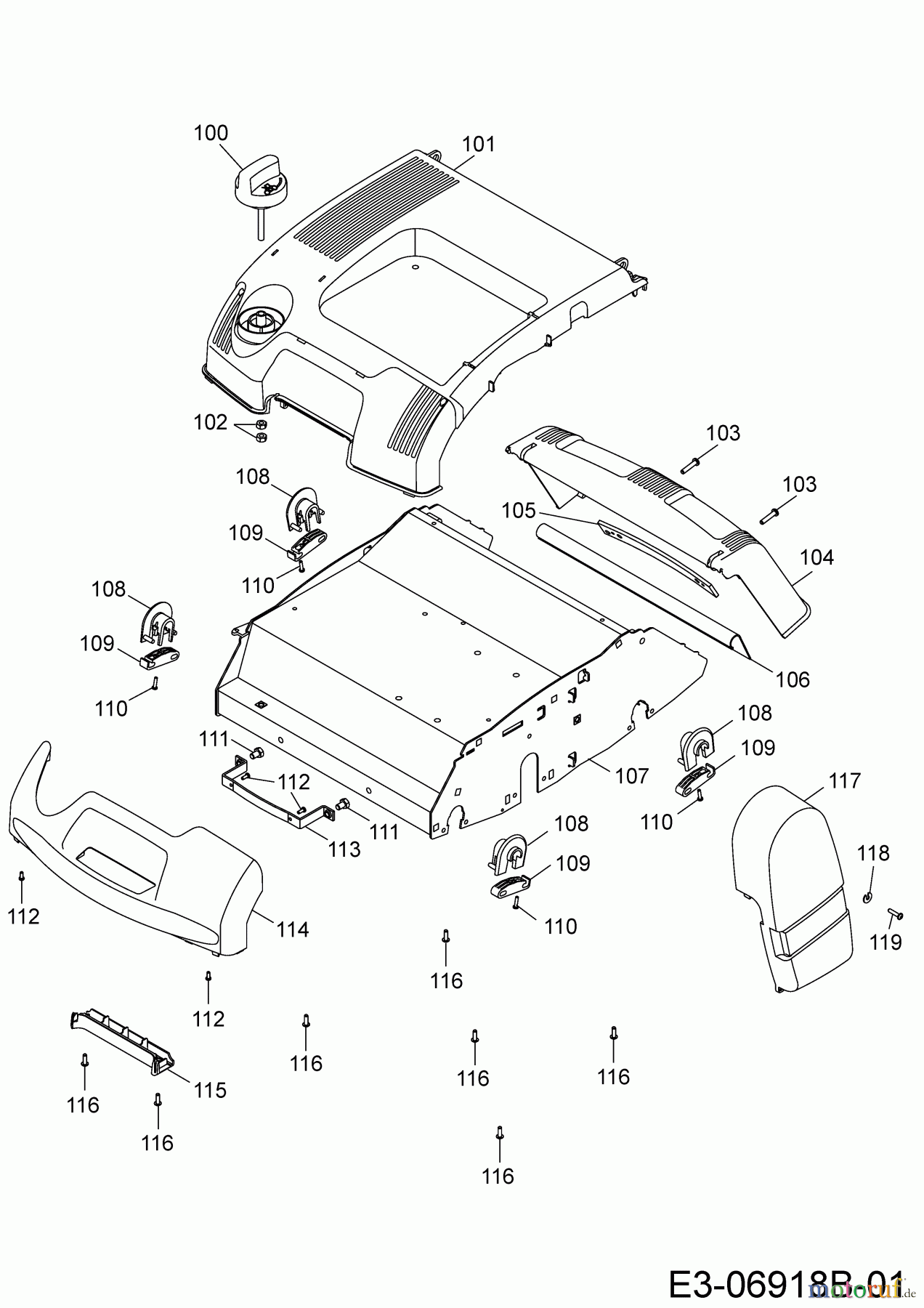 Cub Cadet Petrol verticutter CC V 40 B 16BH8AMQ603 (2013) Verticutter housing