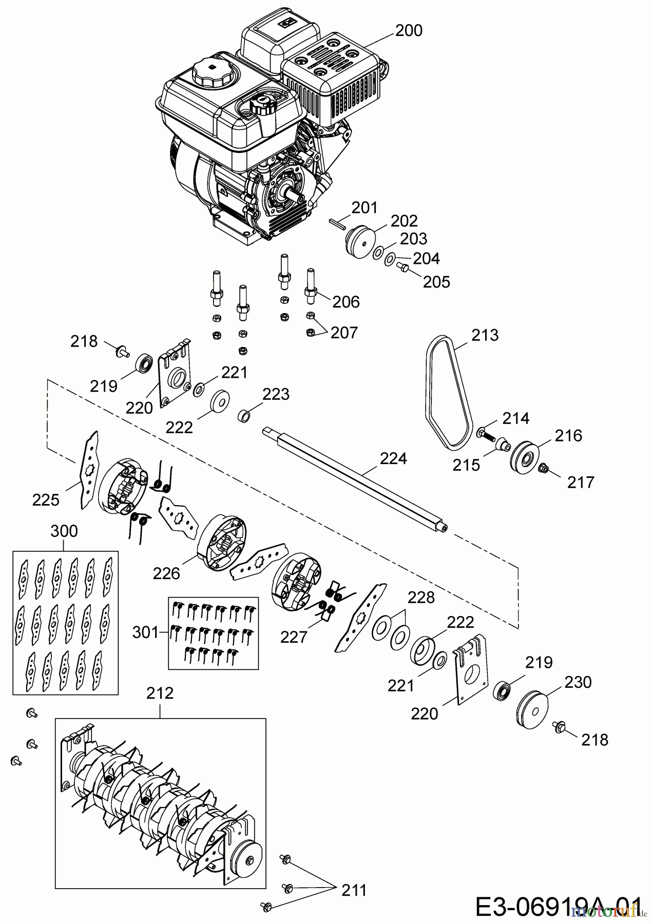  Cub Cadet Petrol verticutter CC V 40 B 16BH8AMQ603  (2013) Cutter block