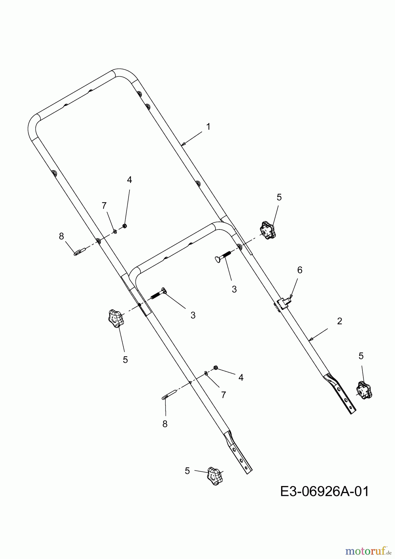 Mastercut Petrol mower self propelled SP 530 BL 12C-848R659 (2011) Handle