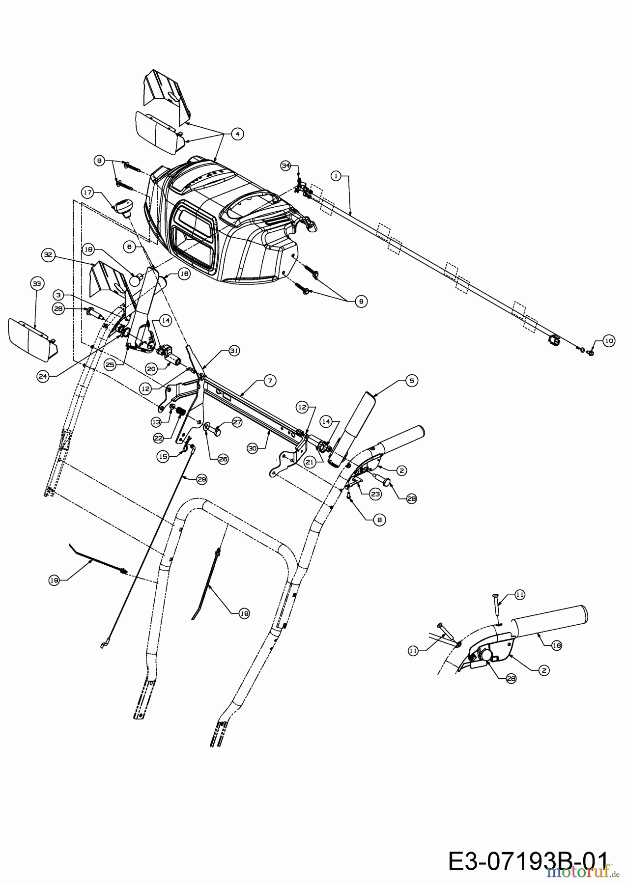 Wolf-Garten Snow throwers Ambition SF 66 E 31AY54T3650 (2015) Dashboard, Control trigger