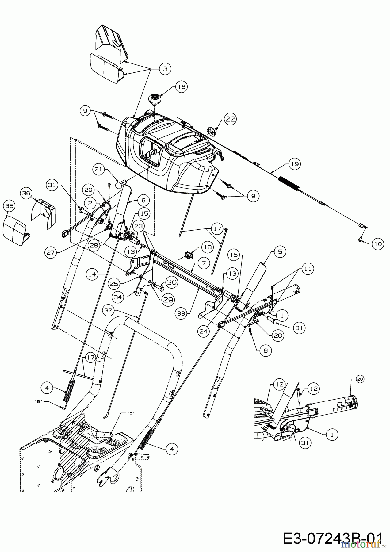 Cub Cadet Snow throwers 945 SWE 31AY97KW603 (2015) Dashboard, Control trigger