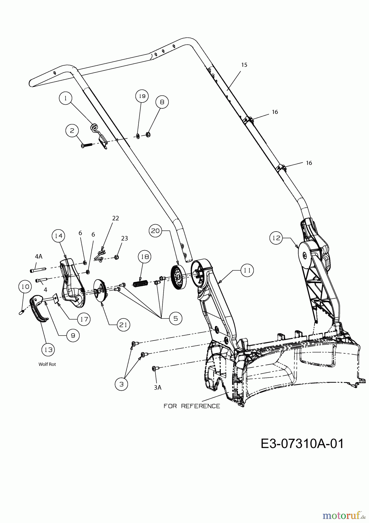  Wolf-Garten Petrol mower Expert 46 B 11A-K15E650  (2013) Handle