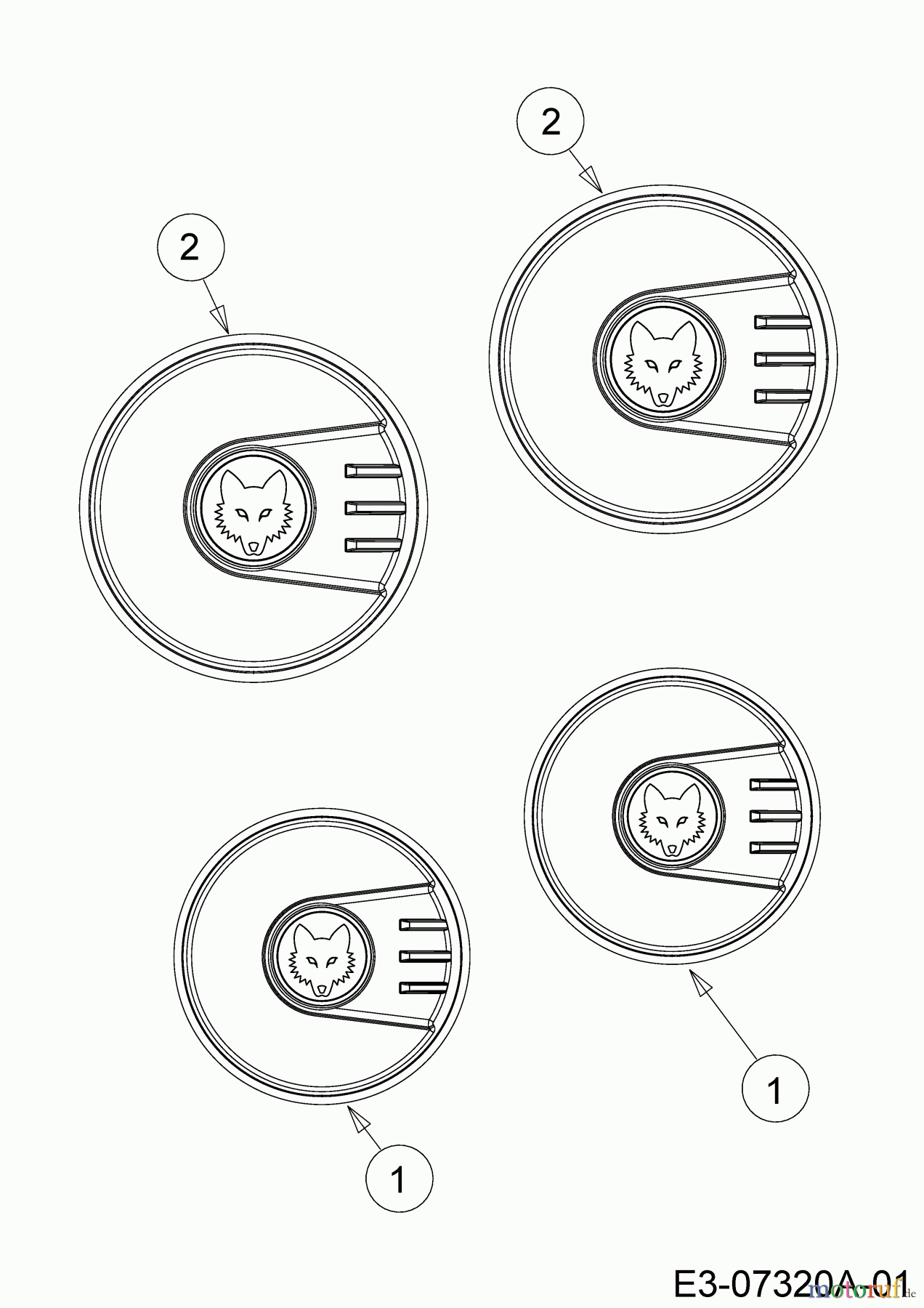 WOLF-Garten Expert Petrol mower Expert 420 11B-LUSC650 (2018) Hub caps