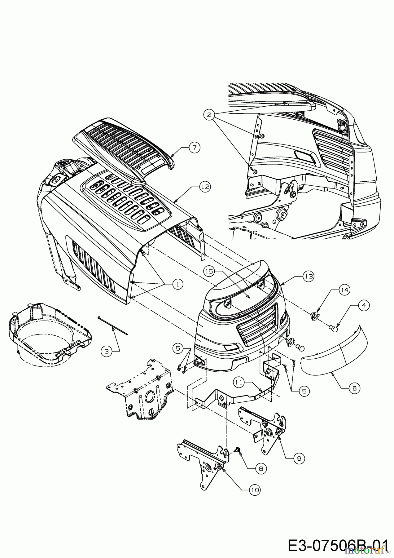 Bestgreen Lawn tractors BG 1396 SBK 13HH765F655 (2014) Engine hood 5-Style