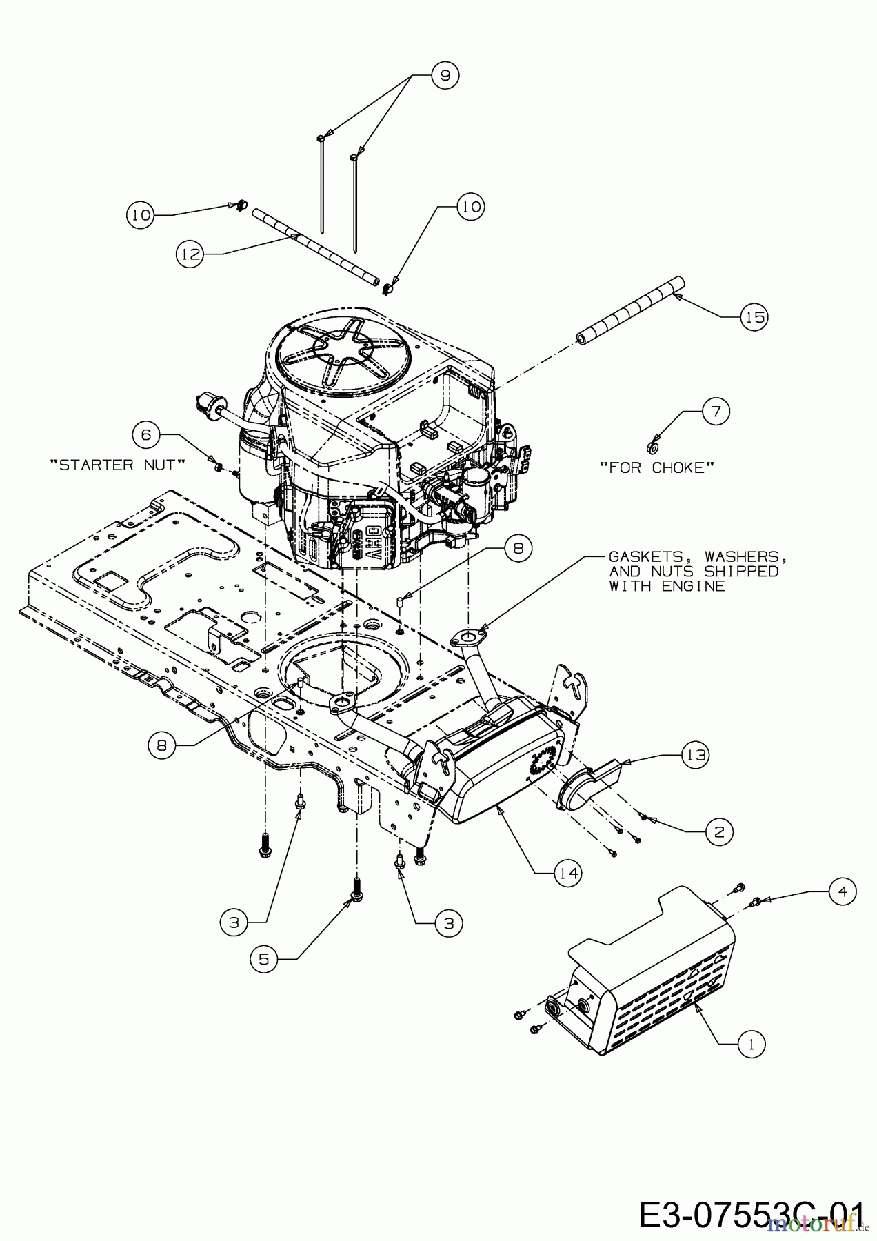 WOLF-Garten Expert Lawn tractors Expert 92.160 H 13HG91WE650 (2015) Engine accessories