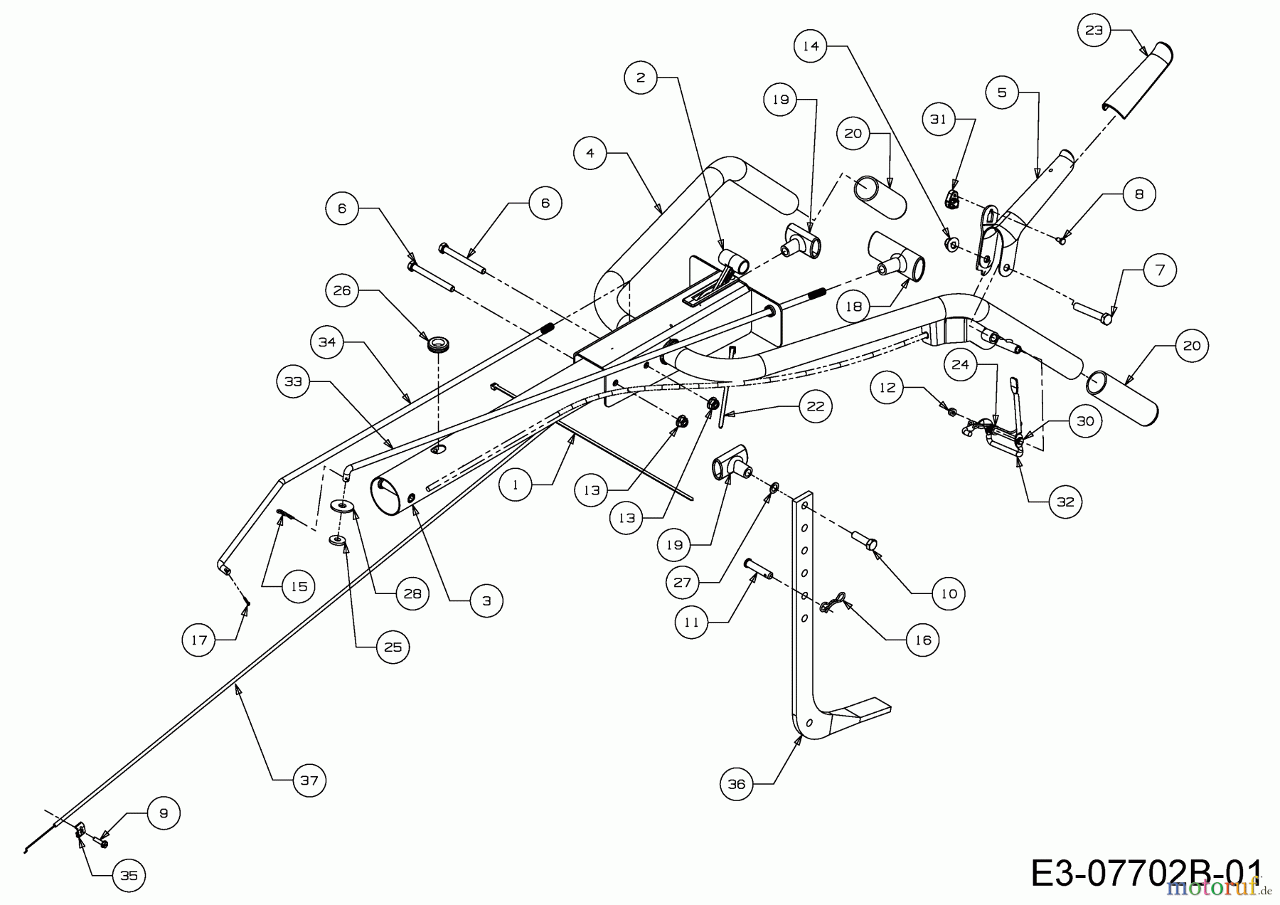  MTD Tillers T/450 21AB454B678  (2015) Handle