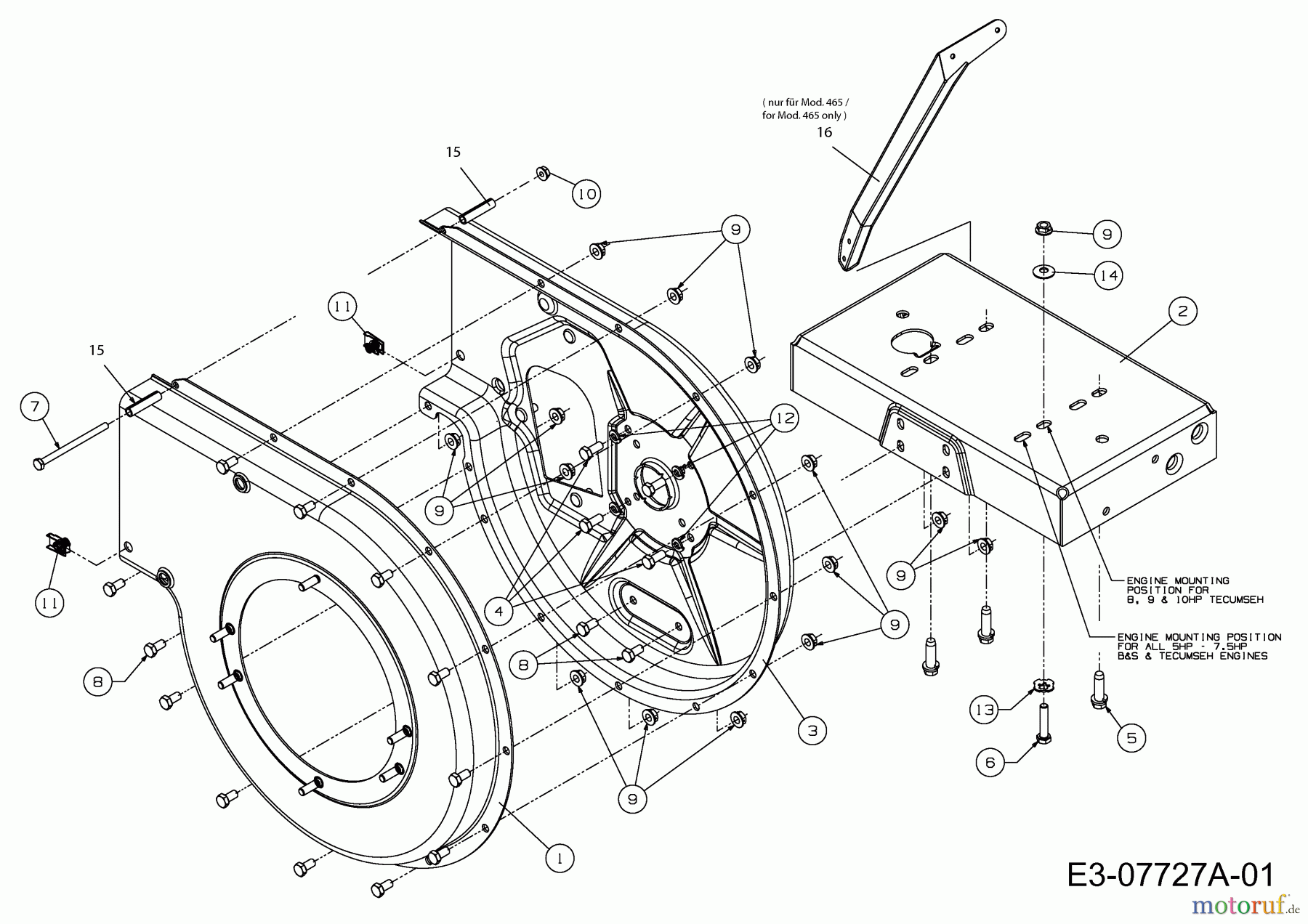 MTD Chipper 465 24A-464P678R (2013) Frame