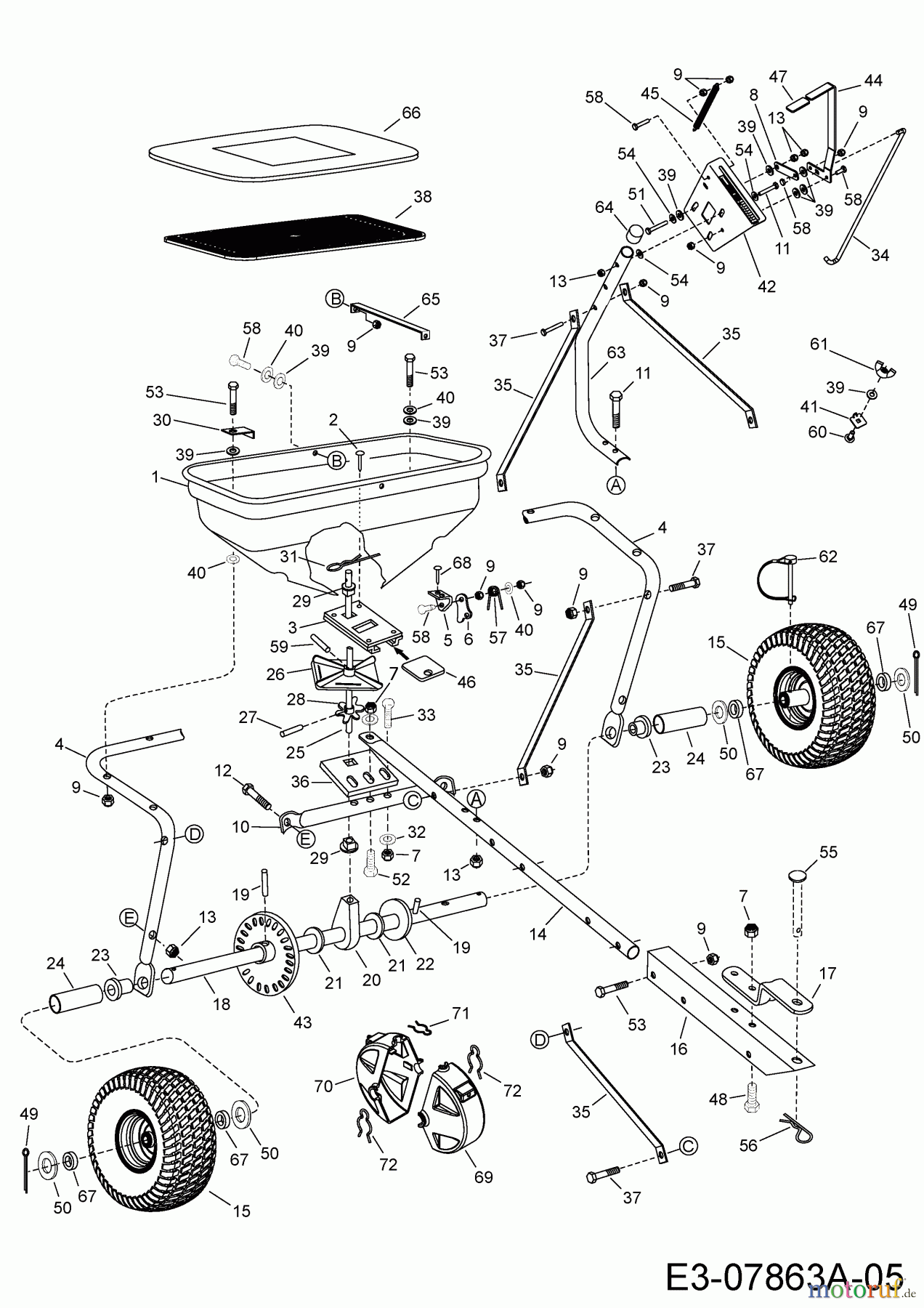  MTD Accessories Accessories Utility Vehicle (4x2 and 4x4) Spreader 45-03296-100  (196-542-000) 196-542-000  (2016) Basic machine