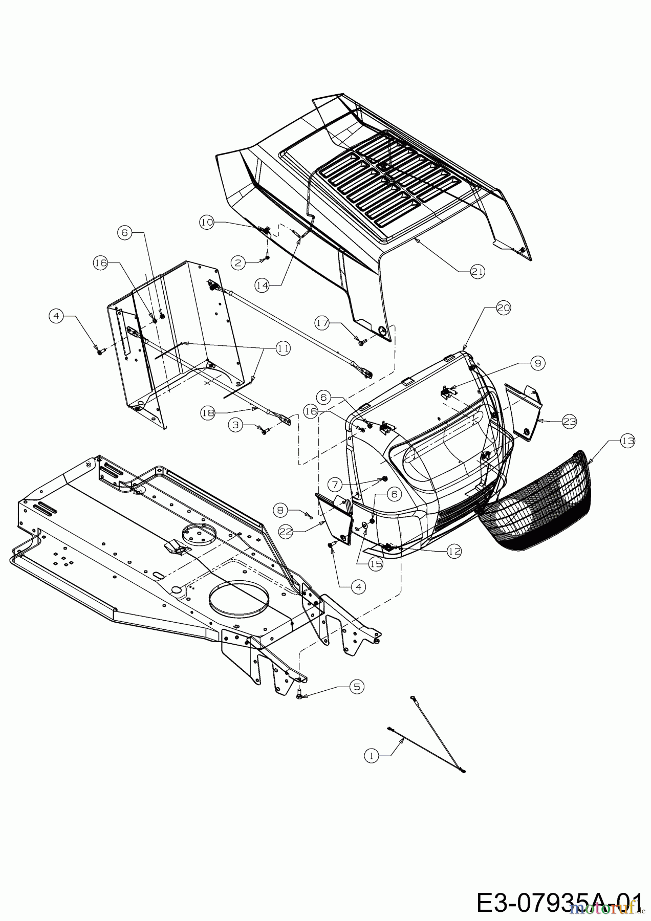  MTD Lawn tractors Junior 115 13AC452C600  (2004) Engine hood 2-Style