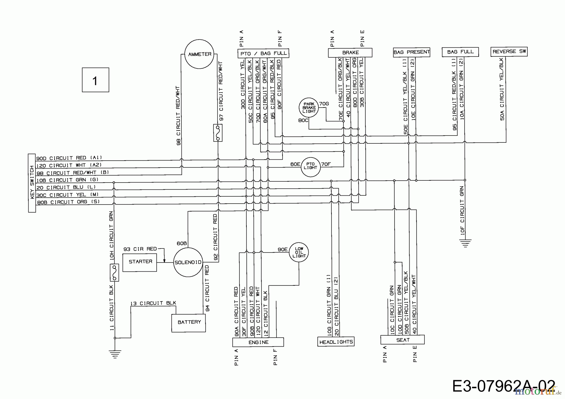  Yard-Man Lawn tractors AG 5165 13AE504G643  (2002) Wiring diagram