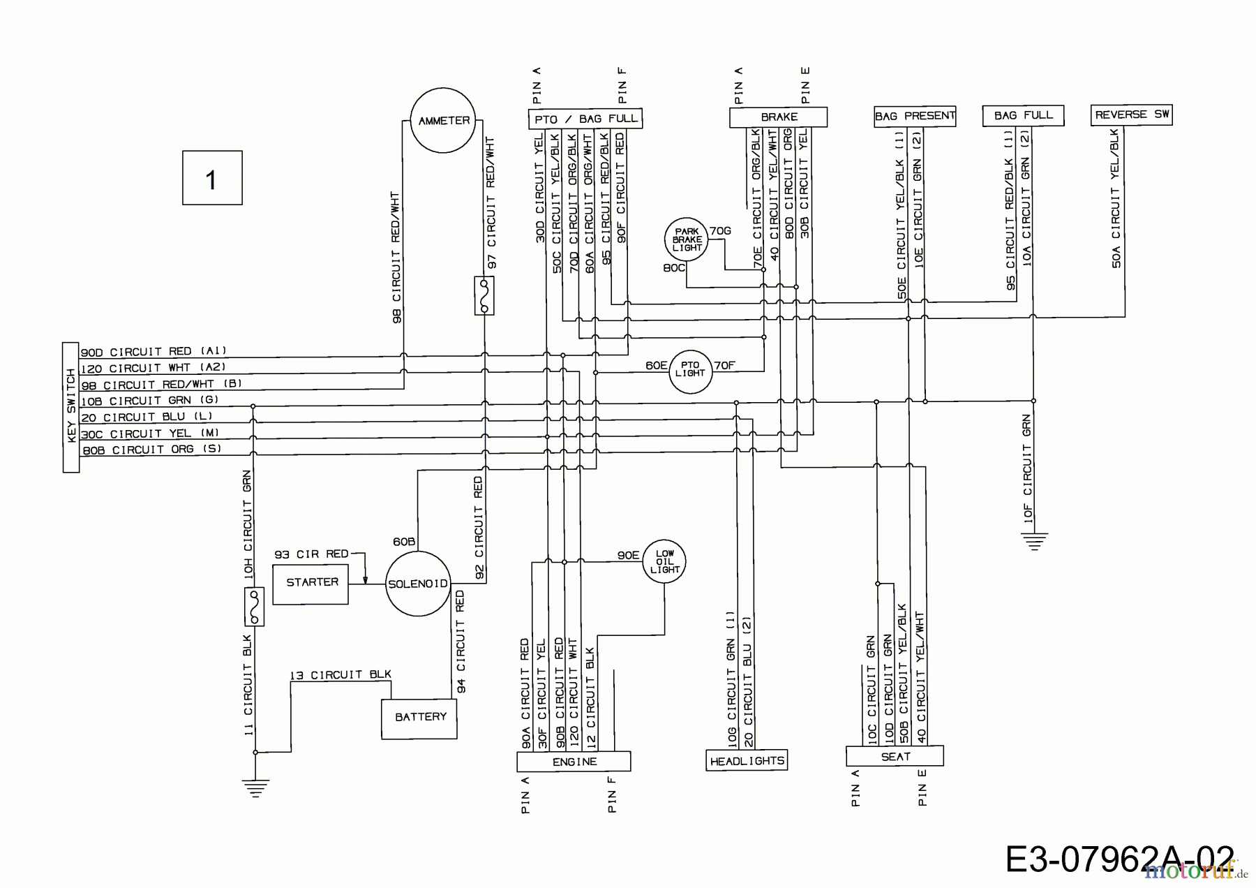  Edenparc Lawn tractors EP 16105 A 13BD509N608  (2003) Wiring diagram