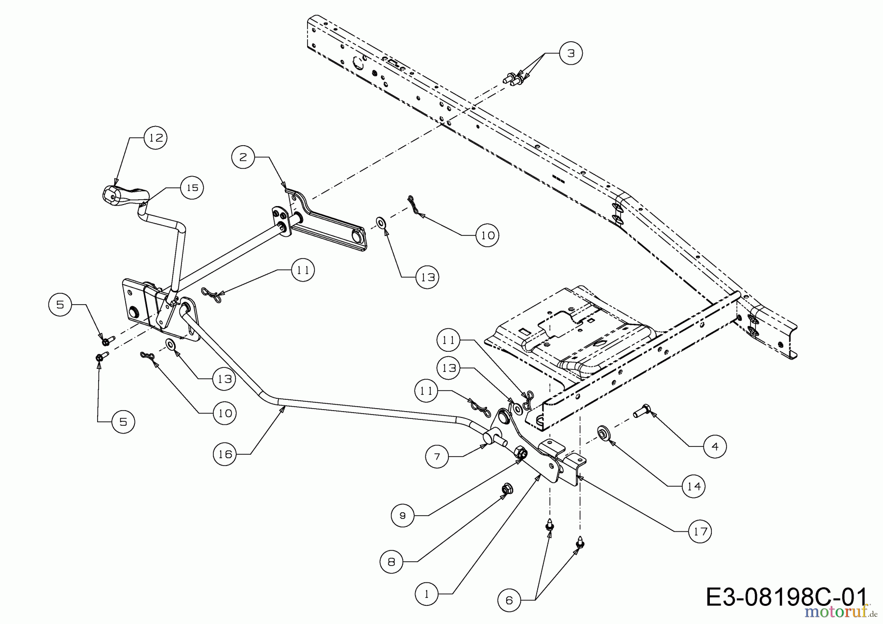  Wolf-Garten Lawn tractors Scooter Mini / RDE 60 M 13A326SC650F  (2017) Deck engagement
