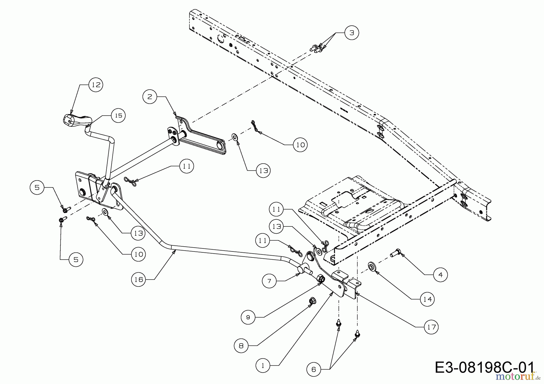  Wolf-Garten Lawn tractors Scooter M / RDE 60 M 13B326SC650M  (2018) Deck engagement