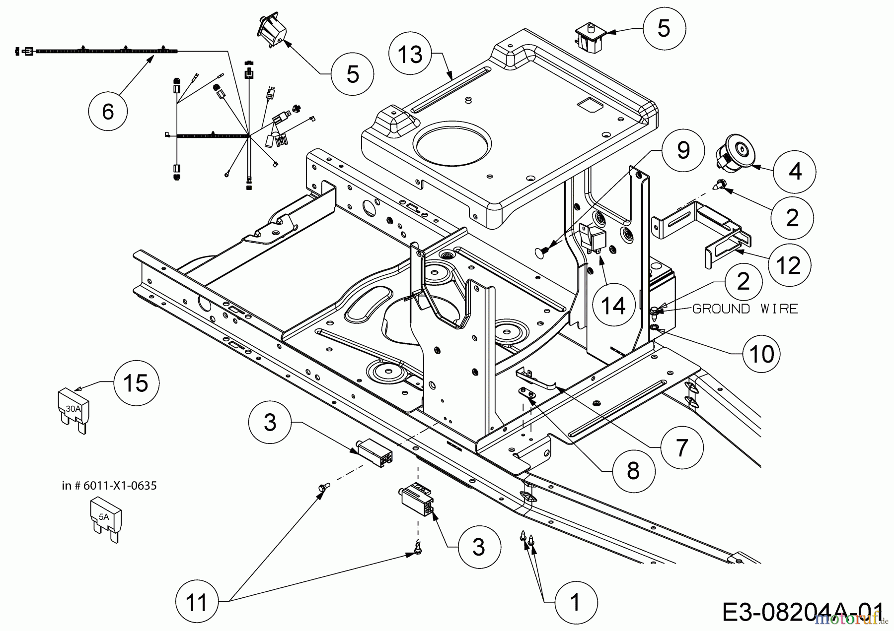  Wolf-Garten Lawn tractors Scooter Mini / RDE 60 M 13A326EC650M  (2013) Electric parts