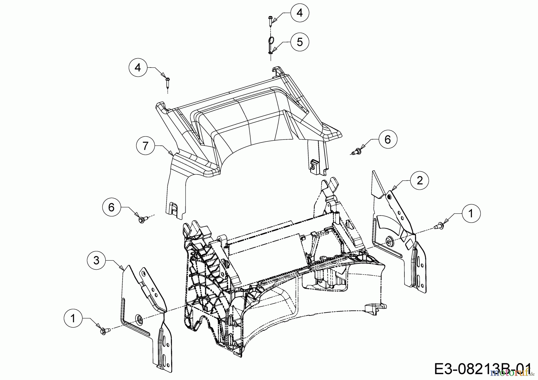  Cub Cadet Petrol mower self propelled CC 53 SPSO 12A-PRKC603  (2016) Rear baffle, Handle bracket