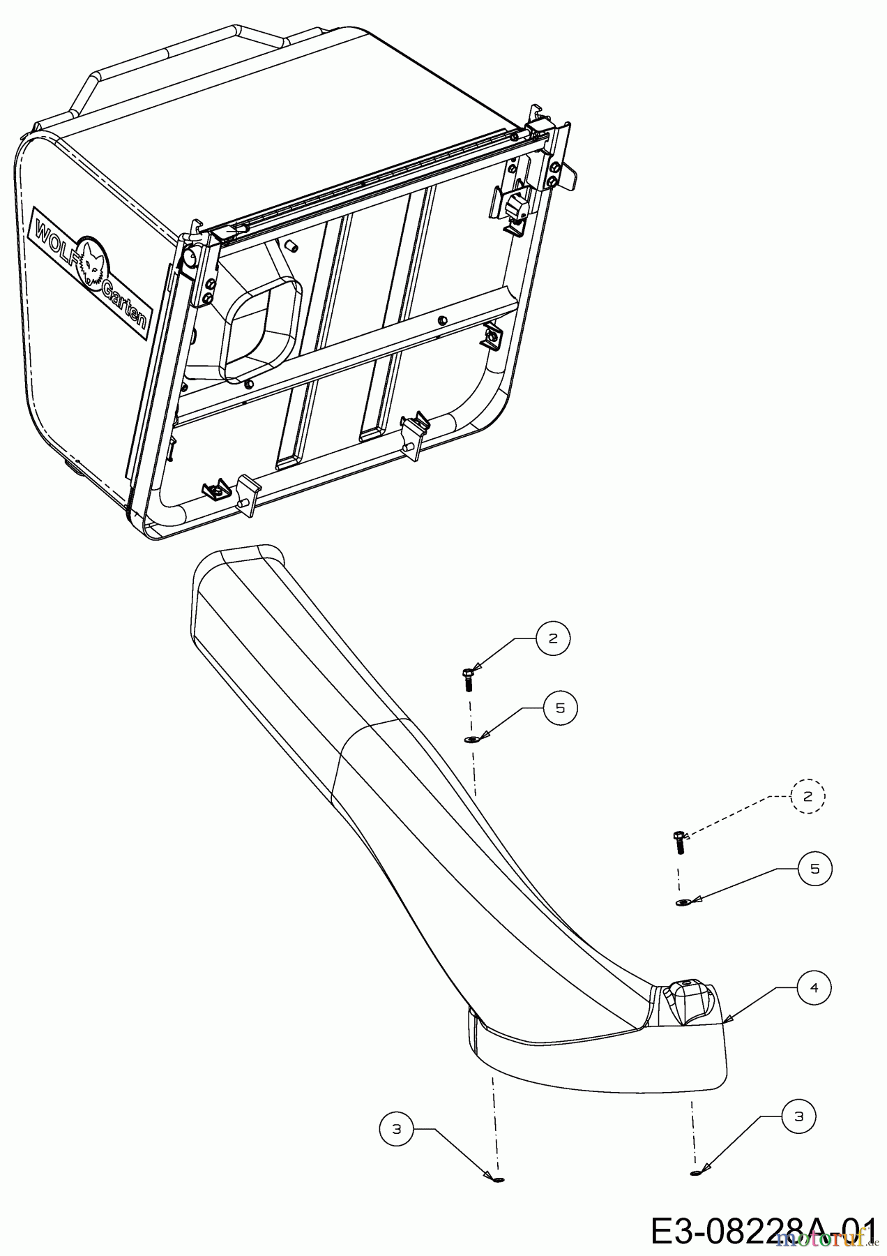 Wolf-Garten Lawn tractors Scooter Mini 13A326SC650 (2015) Discharge chute