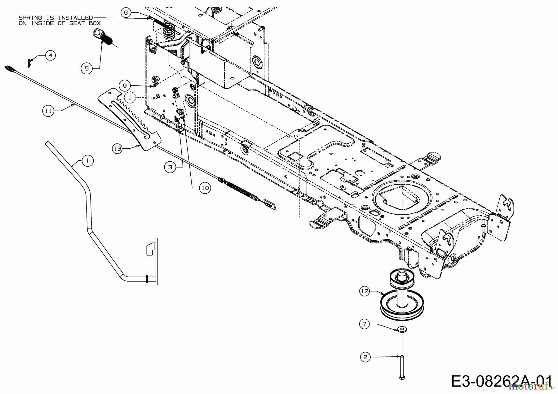 WOLF-Garten Expert Lawn tractors Expert 107.175 A 13AD90WG650 (2013) Deck engagement, Engine pulley