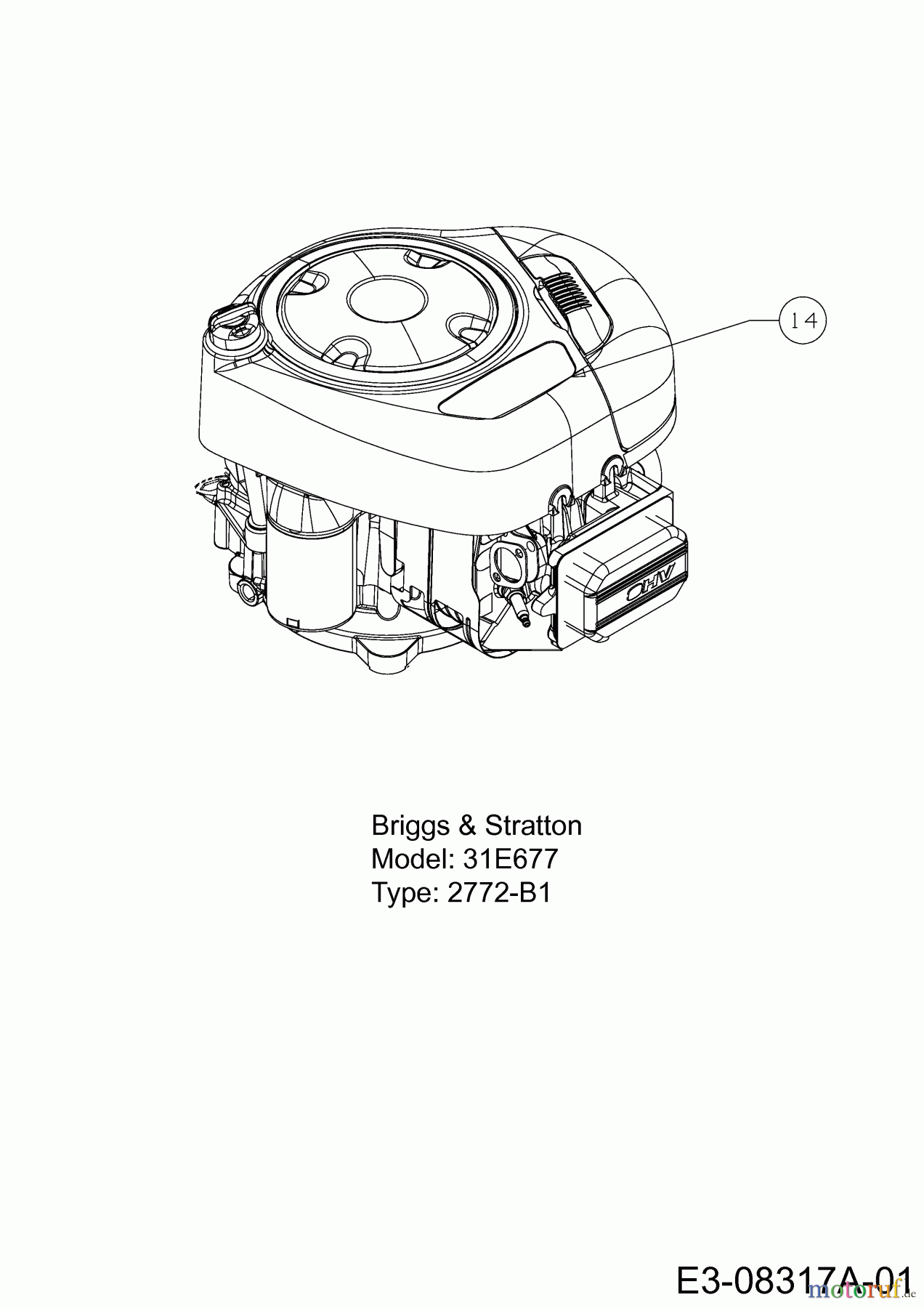 Massey Ferguson Lawn tractors MF 42-15 SH 13BD796G695 (2013) Engine Briggs & Stratton
