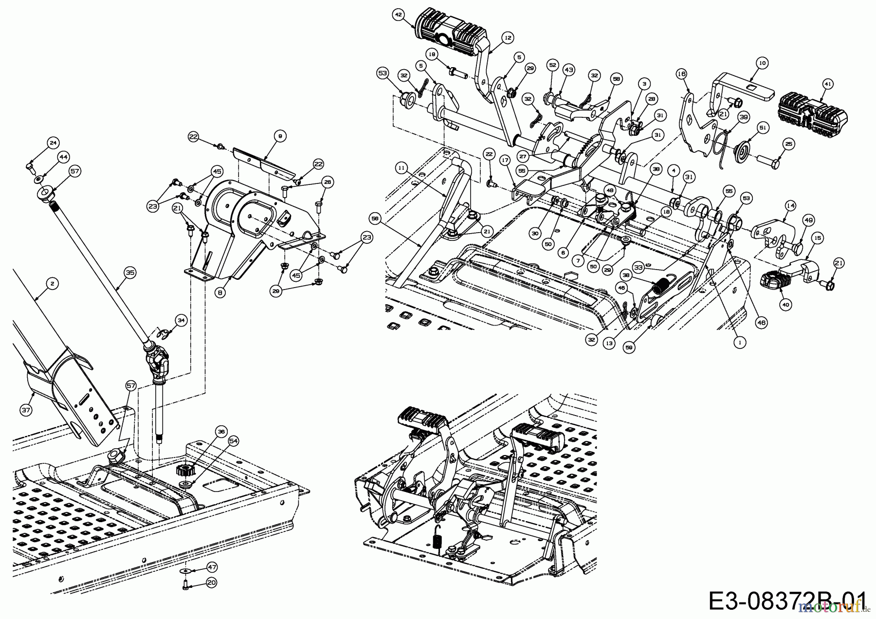 Cub Cadet Zero Turn RZT S 46 17AICBDT603 (2014) Steering column, Pedals