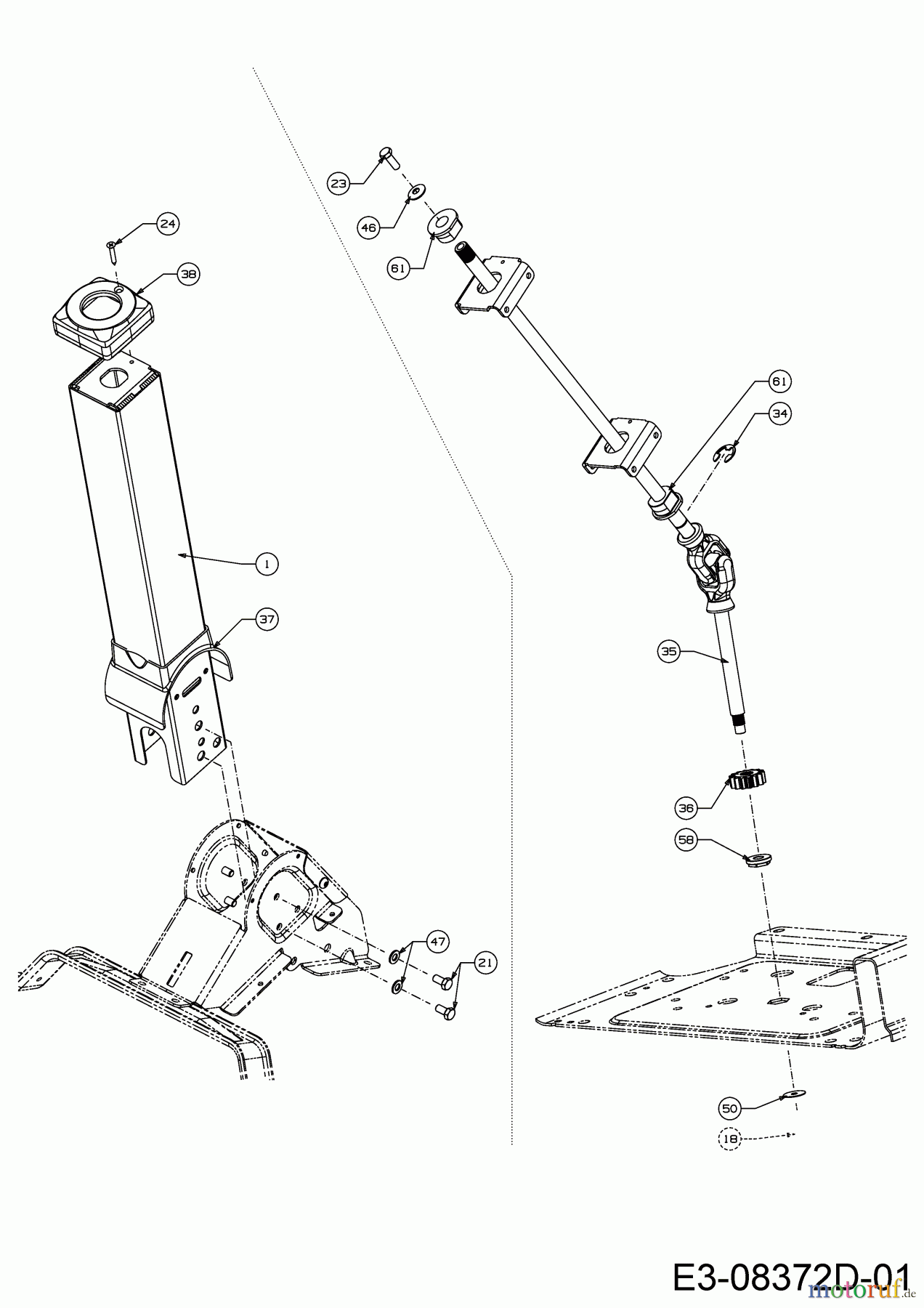  Cub Cadet Zero Turn RZTS 46 17ARCBDT330  (2016) Steering column