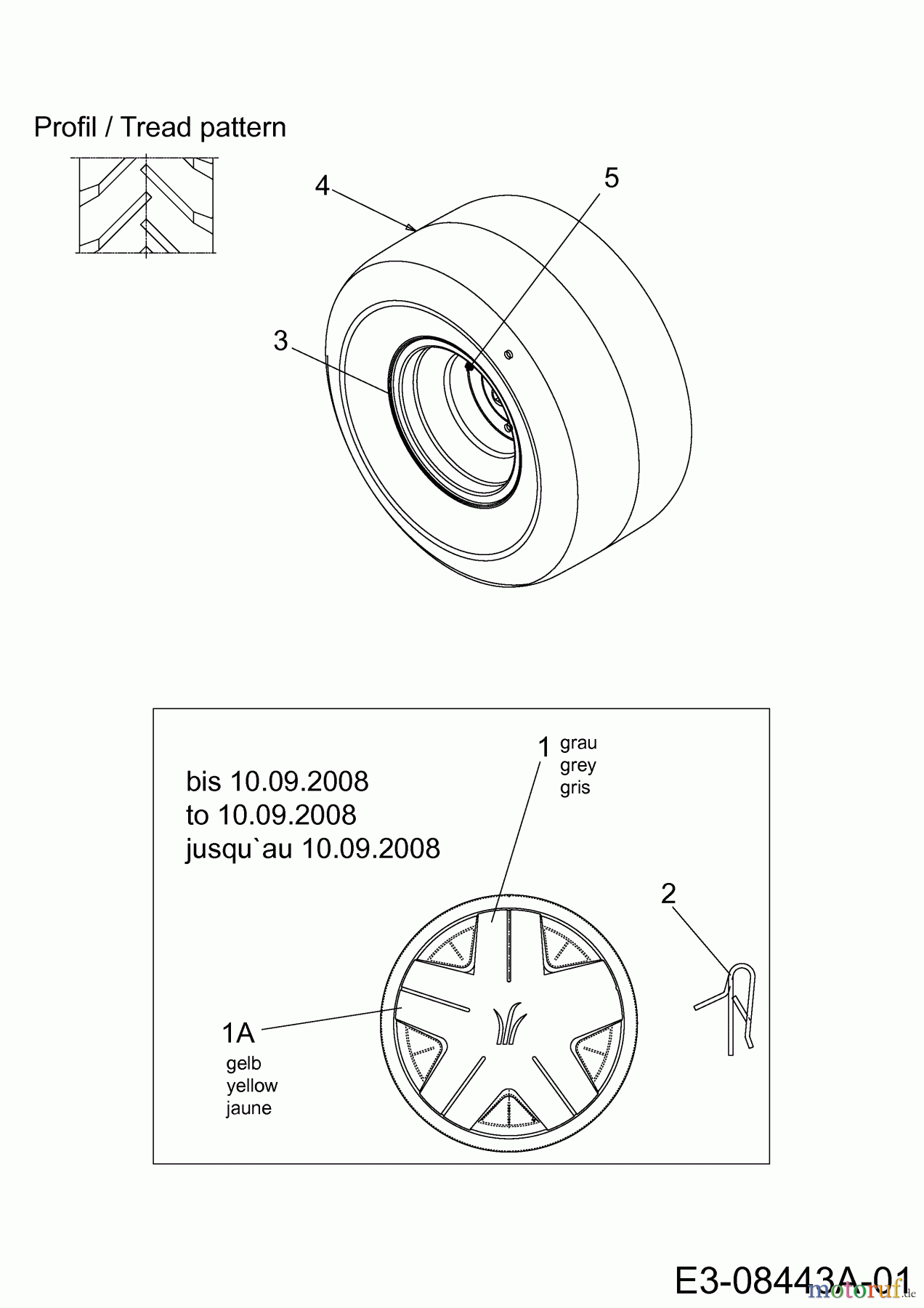 MTD Accessories Accessories garden and lawn tractors Agri tires for 500 series with mowing deck E (36