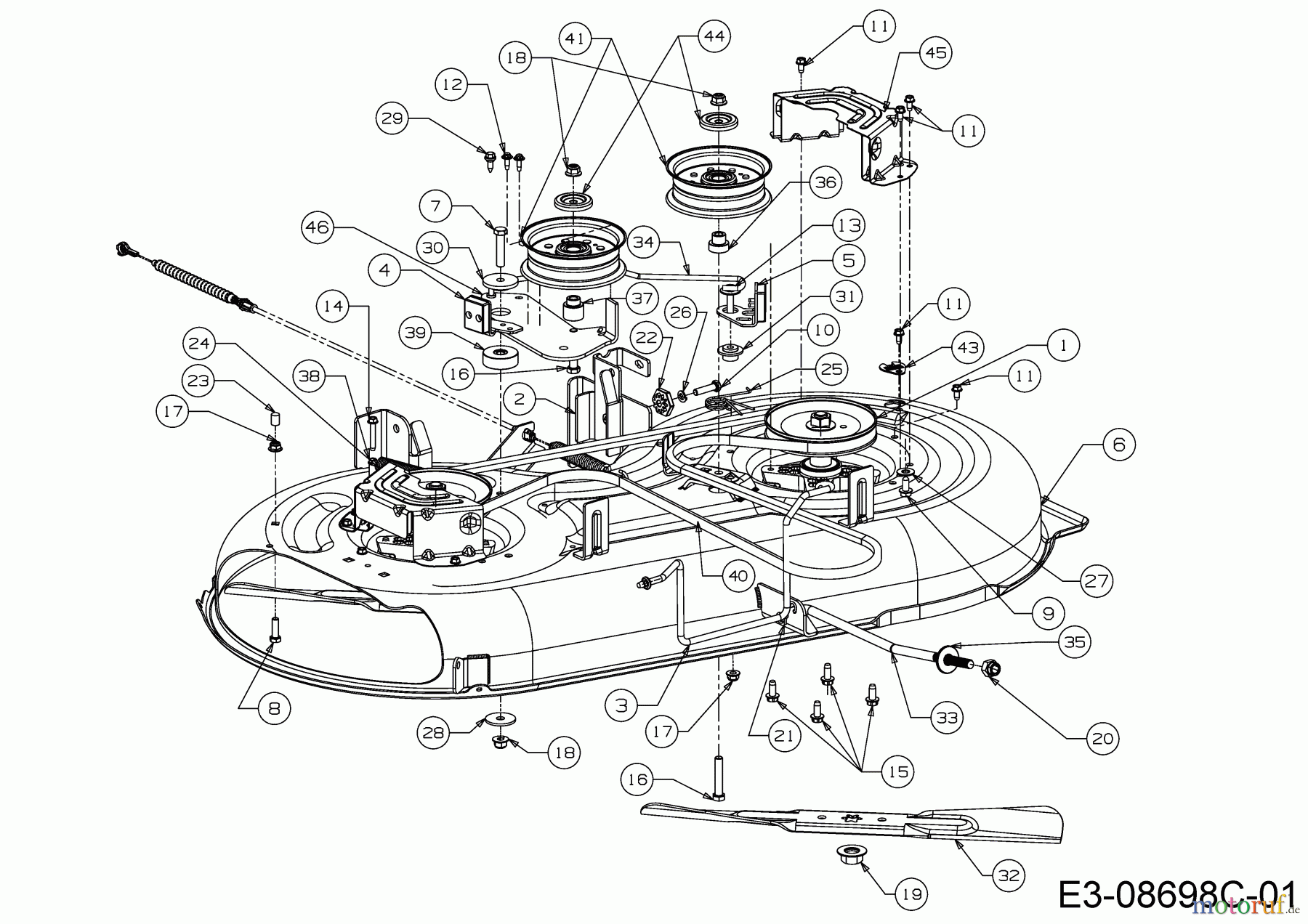 MTD Lawn tractors 17.5/42 13AN775S308 (2016) Mowing deck S (42