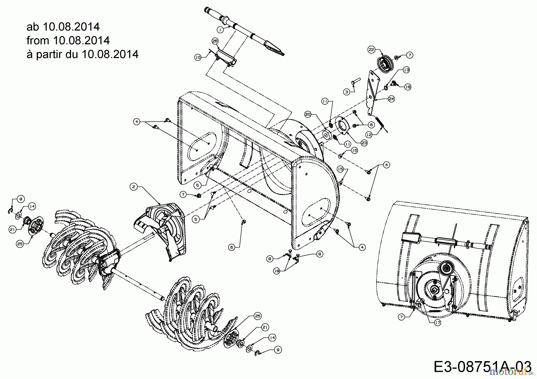  MTD Snow throwers M 61 31A-62C2678  (2015) Impeller from 10.08.2014